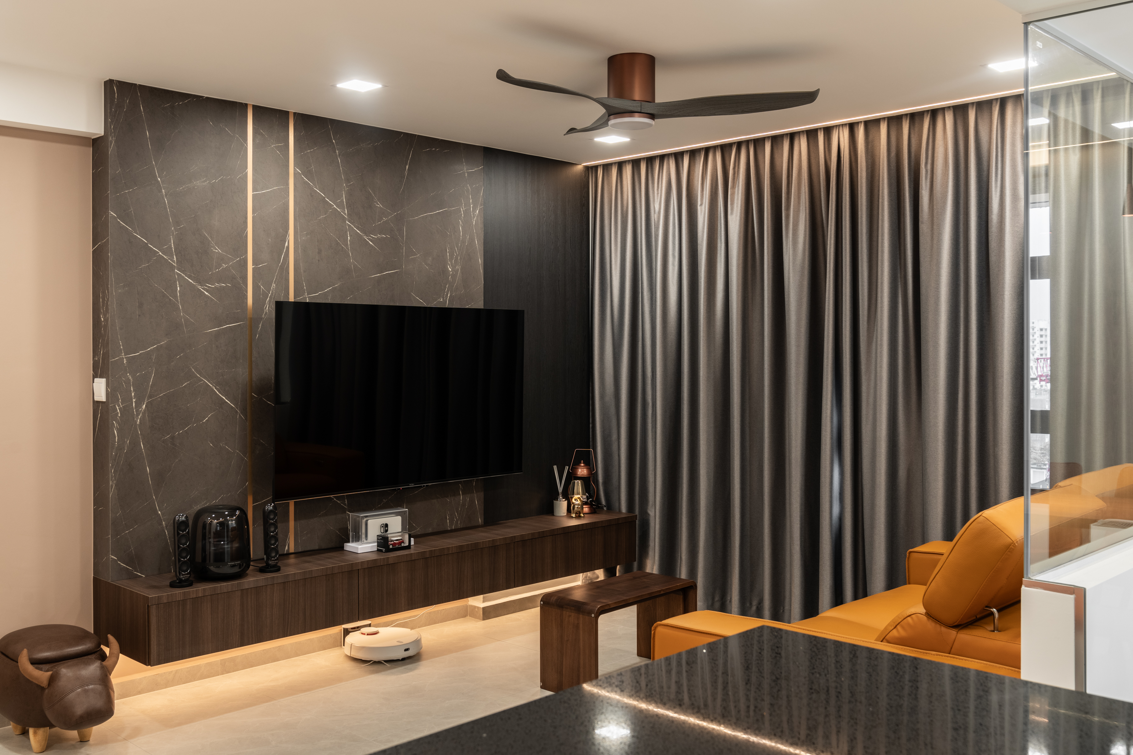 Contemporary, Industrial, Modern Design - Living Room - HDB 4 Room - Design by Design 4 Space Pte Ltd