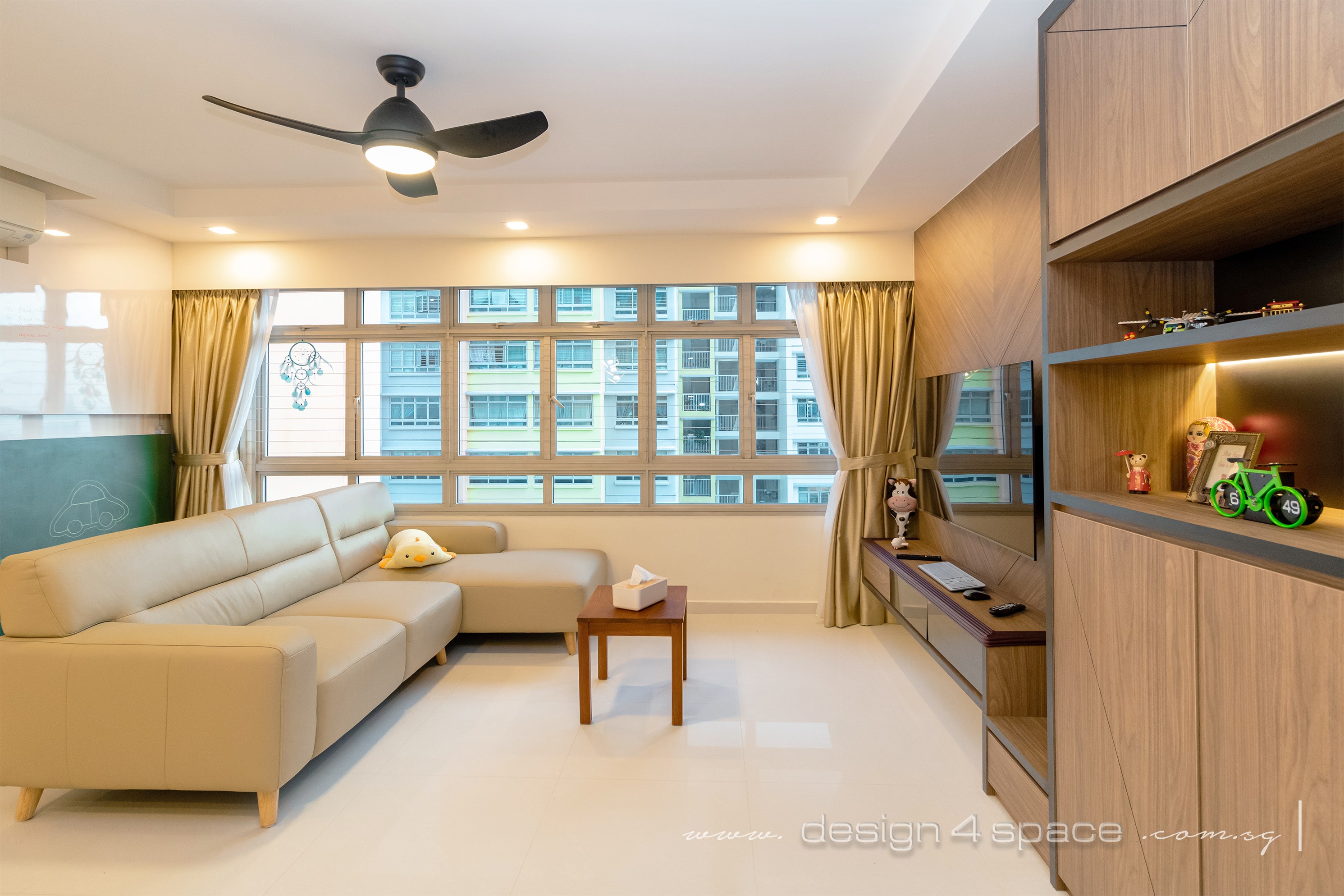 Contemporary, Modern Design - Living Room - HDB 4 Room - Design by Design 4 Space Pte Ltd