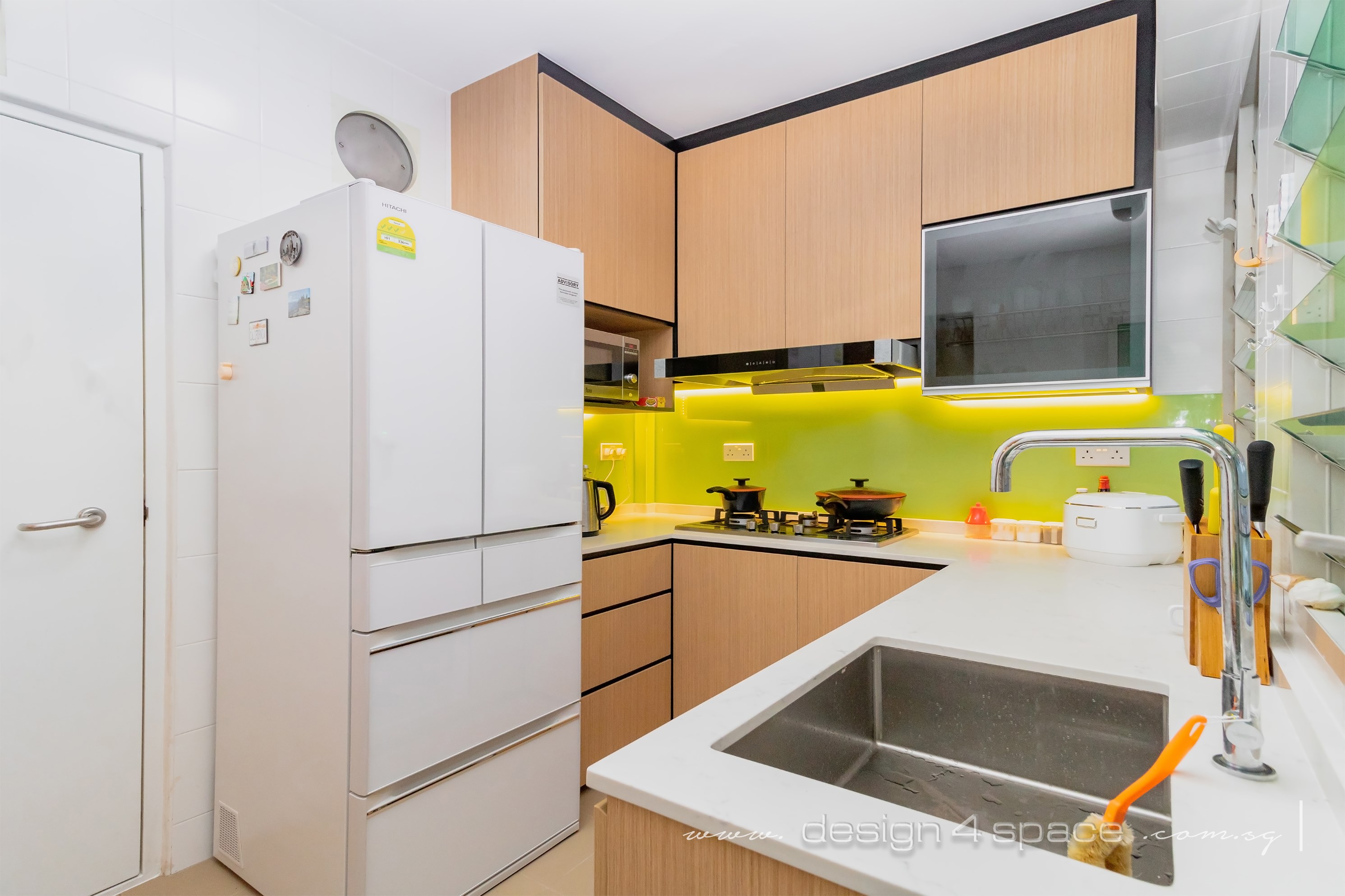 Contemporary, Modern Design - Kitchen - HDB 4 Room - Design by Design 4 Space Pte Ltd