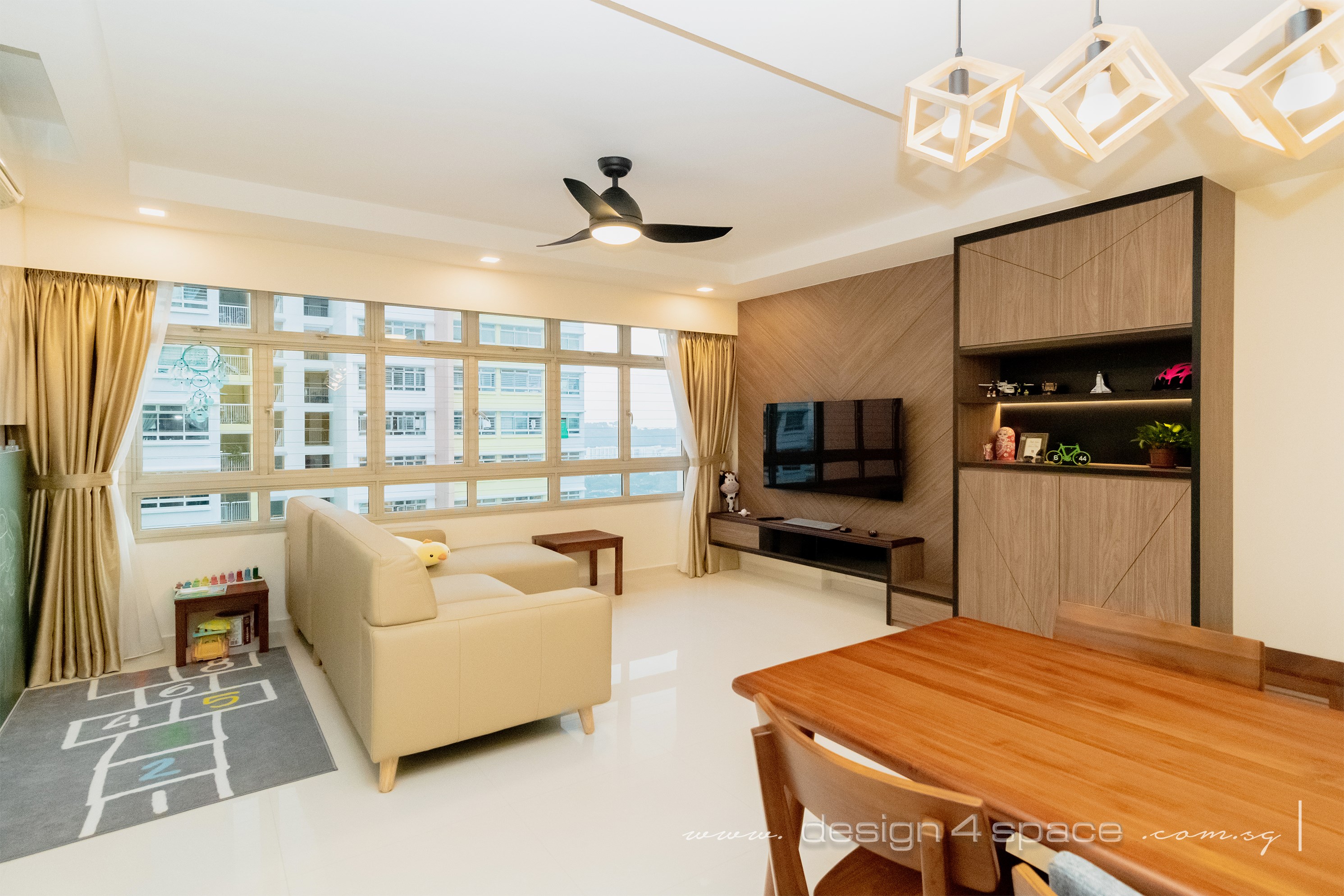 Contemporary, Modern Design - Living Room - HDB 4 Room - Design by Design 4 Space Pte Ltd