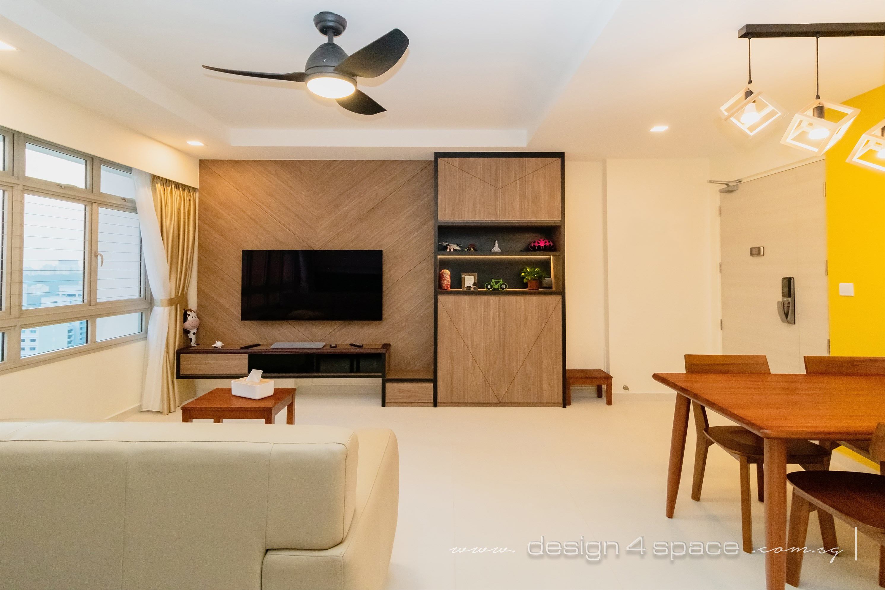 Contemporary, Modern Design - Living Room - HDB 4 Room - Design by Design 4 Space Pte Ltd