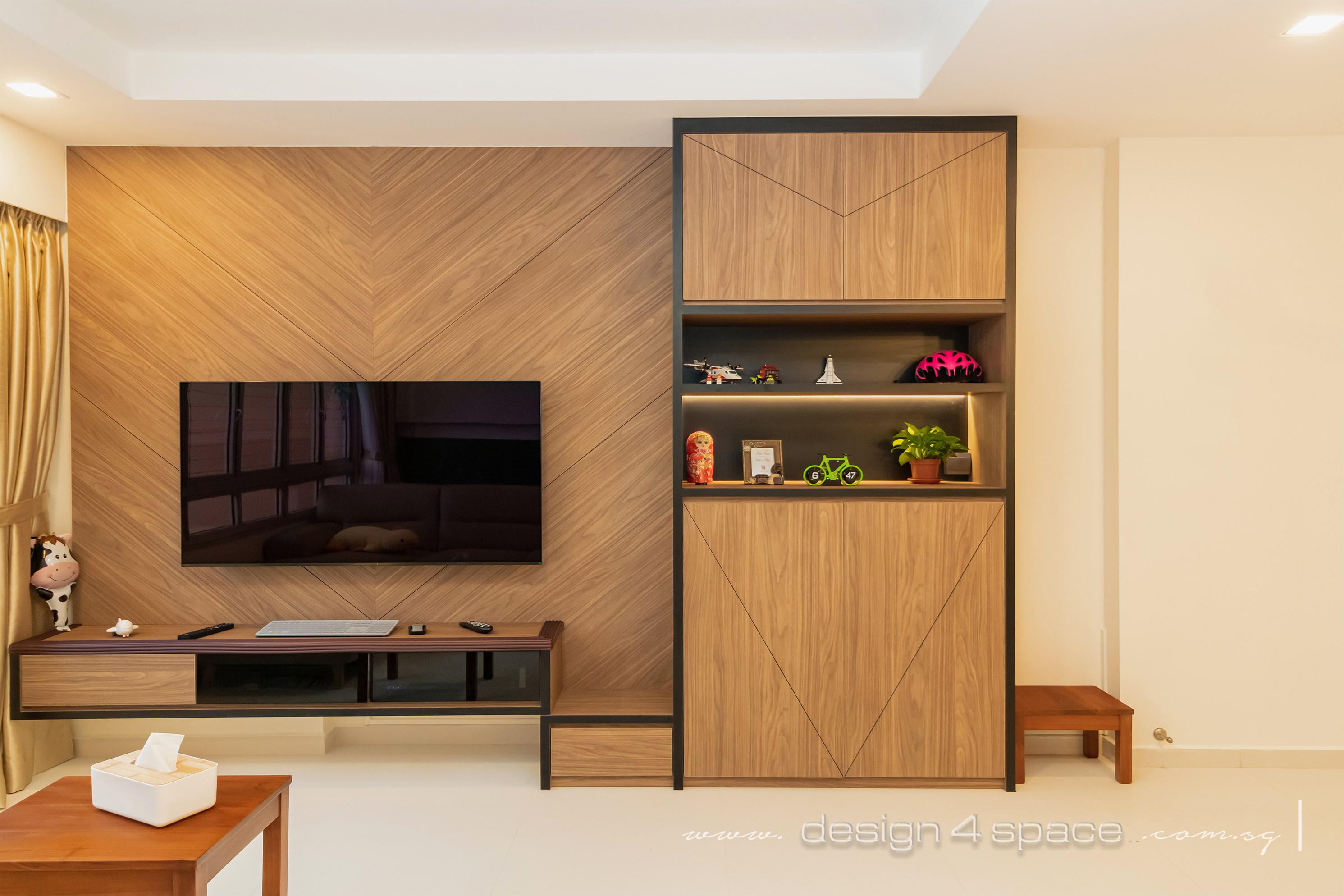 Contemporary, Modern Design - Living Room - HDB 4 Room - Design by Design 4 Space Pte Ltd