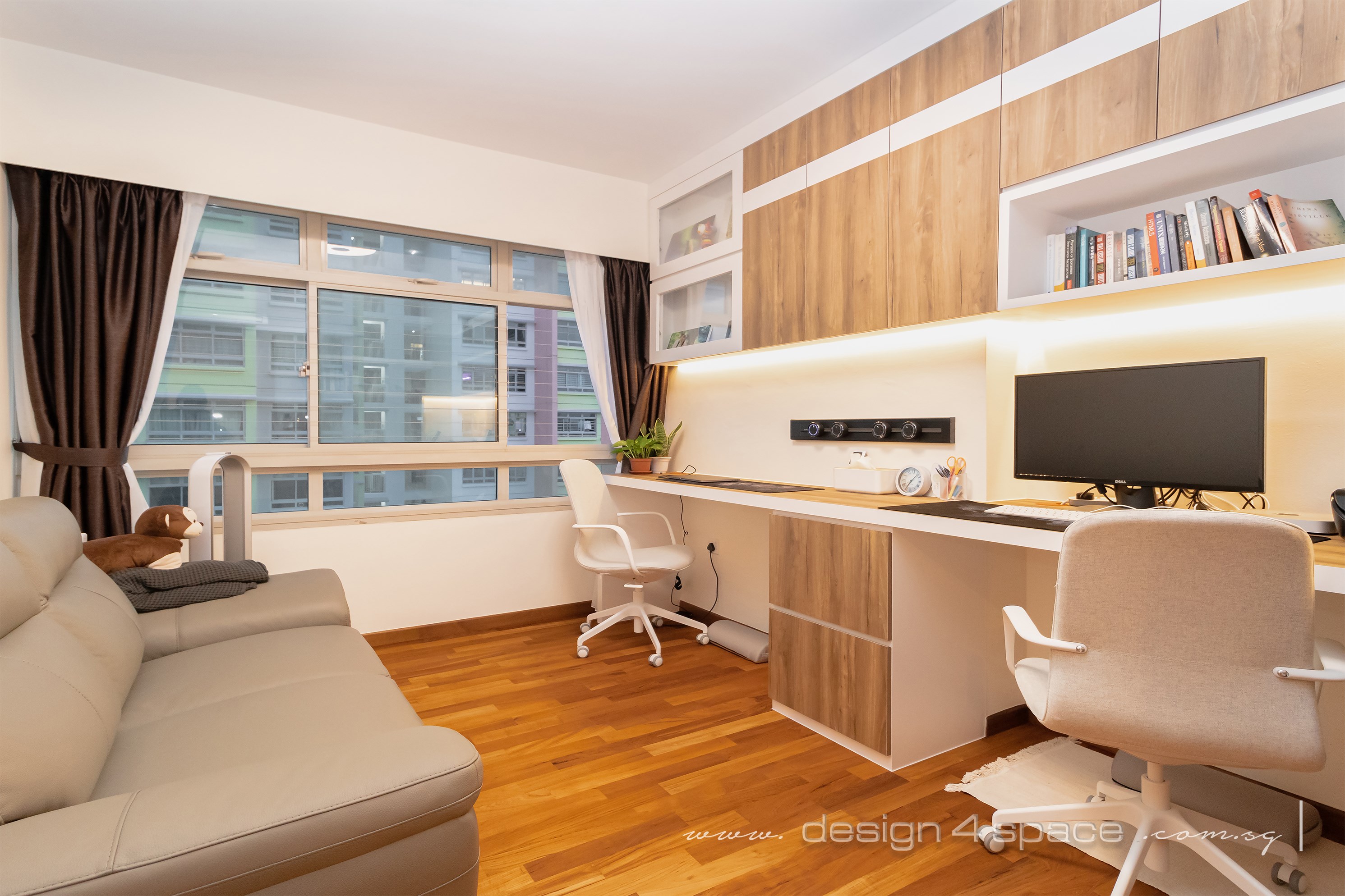 Contemporary, Modern Design - Study Room - HDB 4 Room - Design by Design 4 Space Pte Ltd