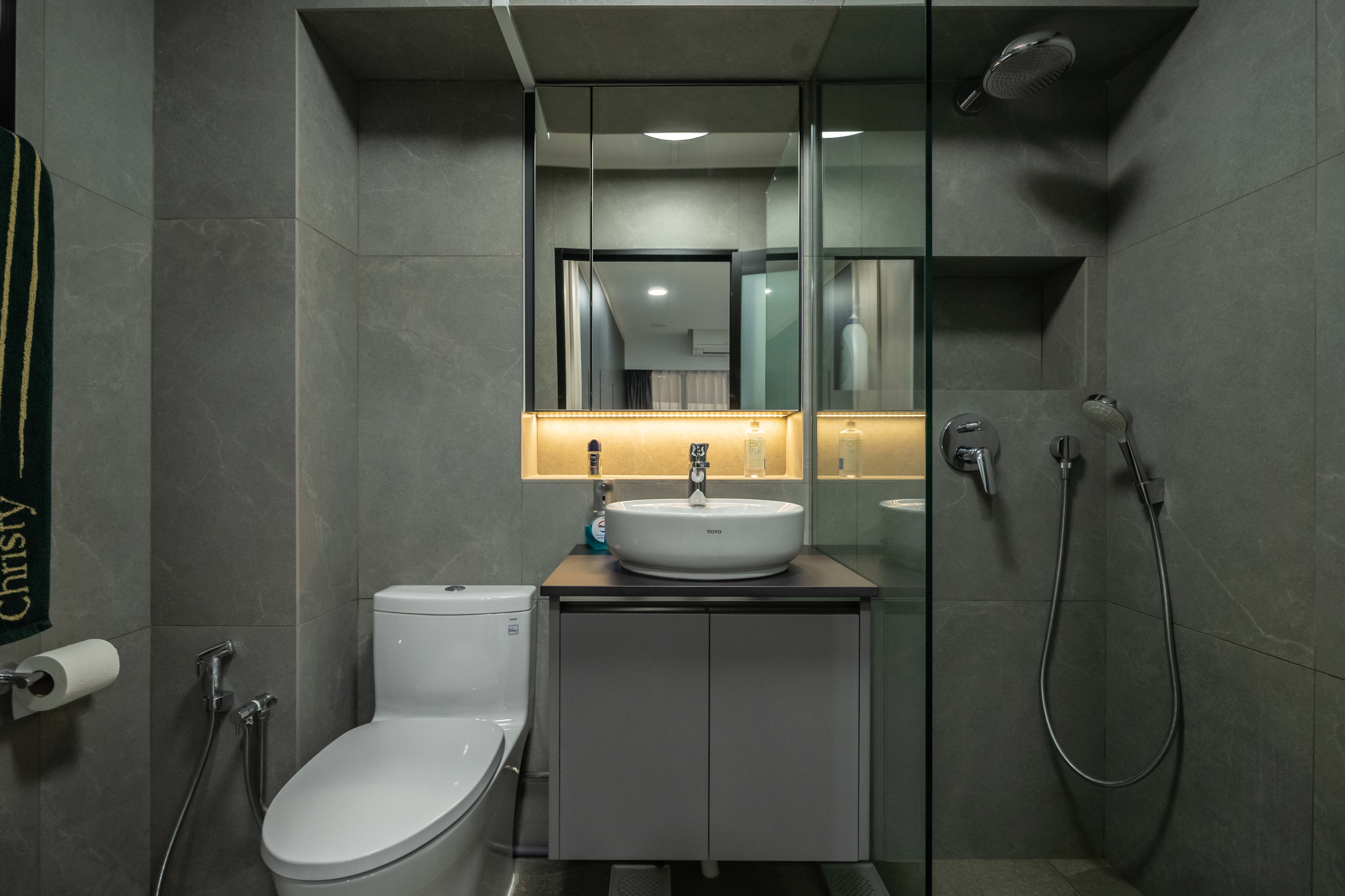 Contemporary Design - Bathroom - HDB 4 Room - Design by Design 4 Space Pte Ltd