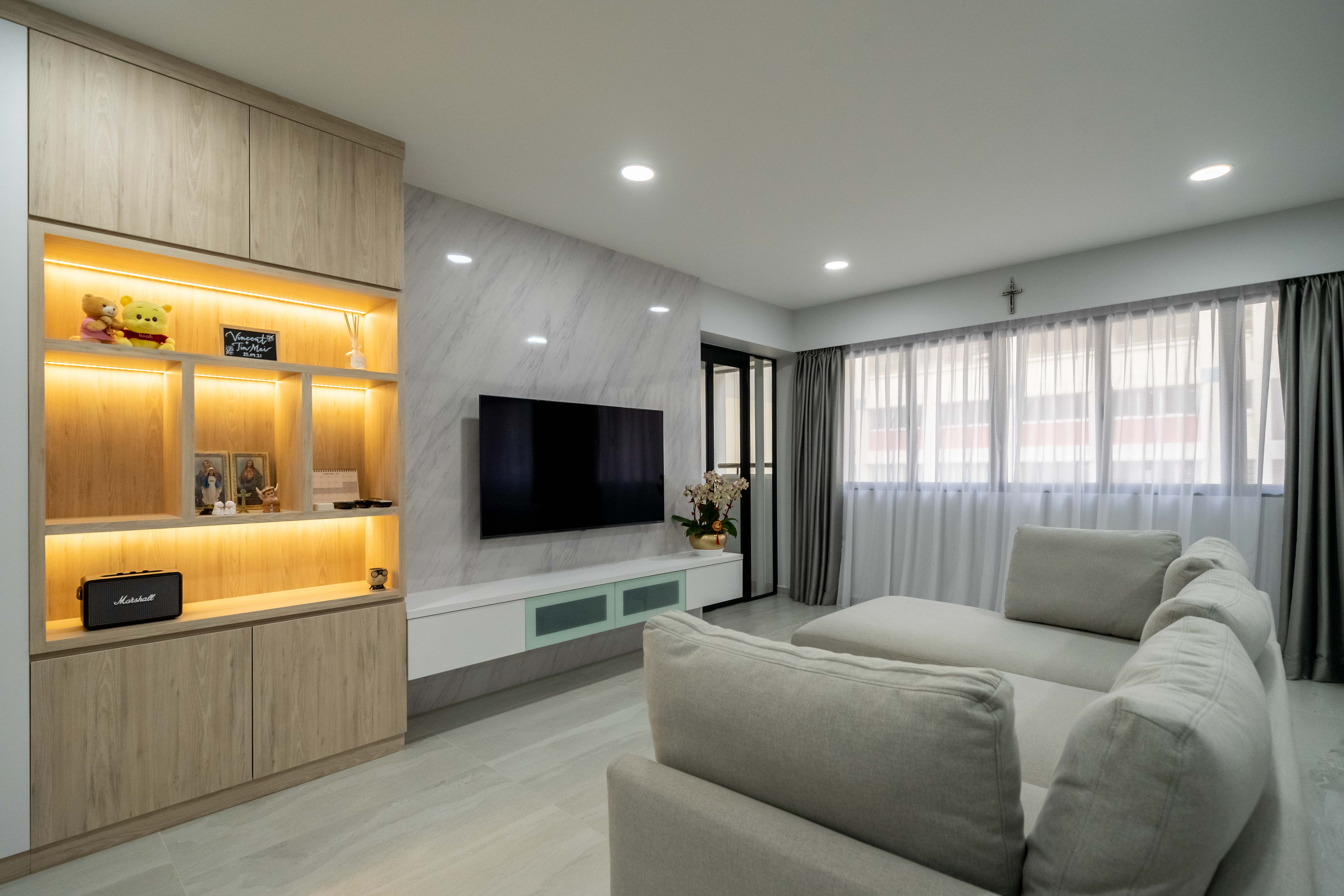 Contemporary Design - Living Room - HDB 4 Room - Design by Design 4 Space Pte Ltd