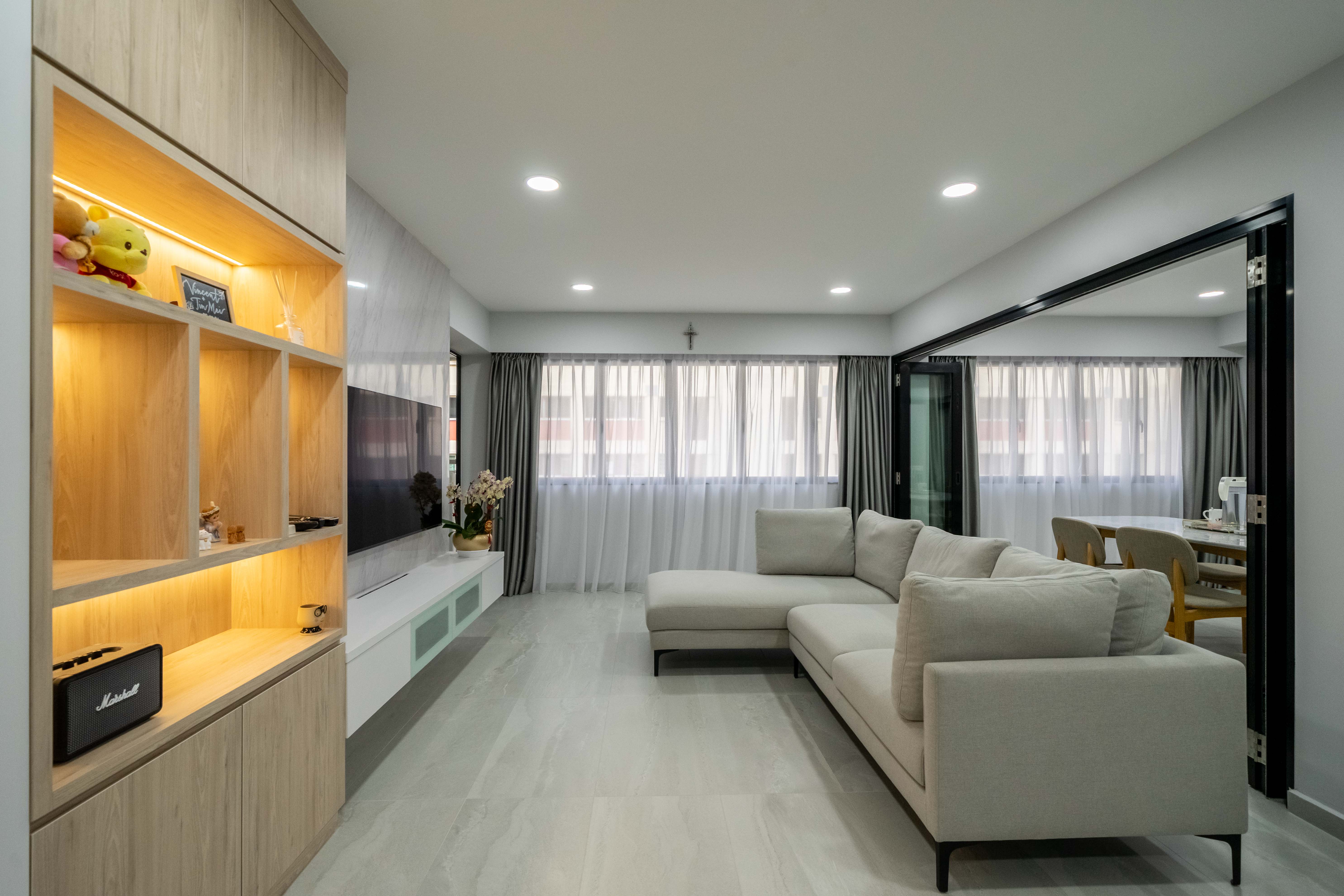 Contemporary Design - Living Room - HDB 4 Room - Design by Design 4 Space Pte Ltd