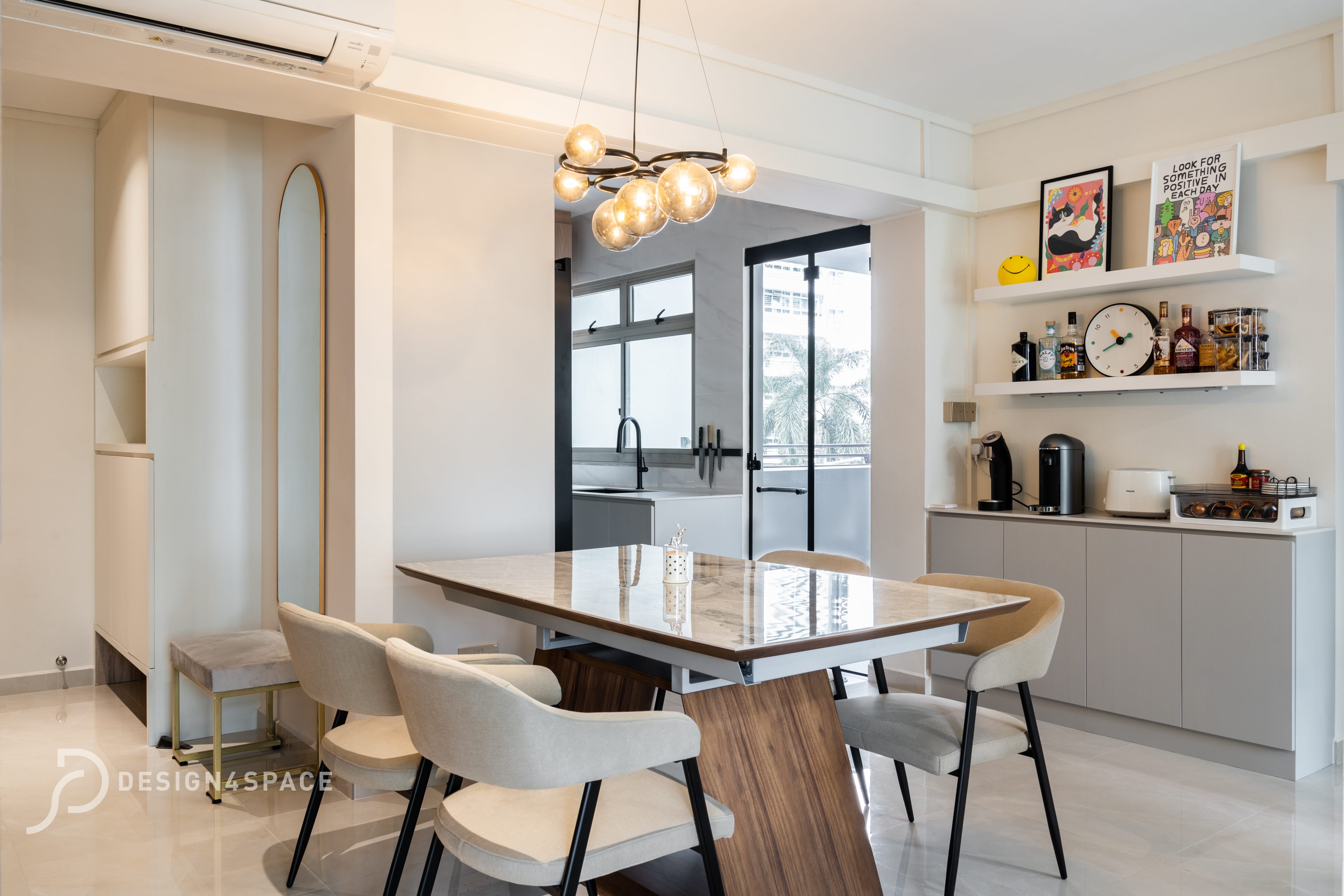 Modern Design - Dining Room - HDB 4 Room - Design by Design 4 Space Pte Ltd