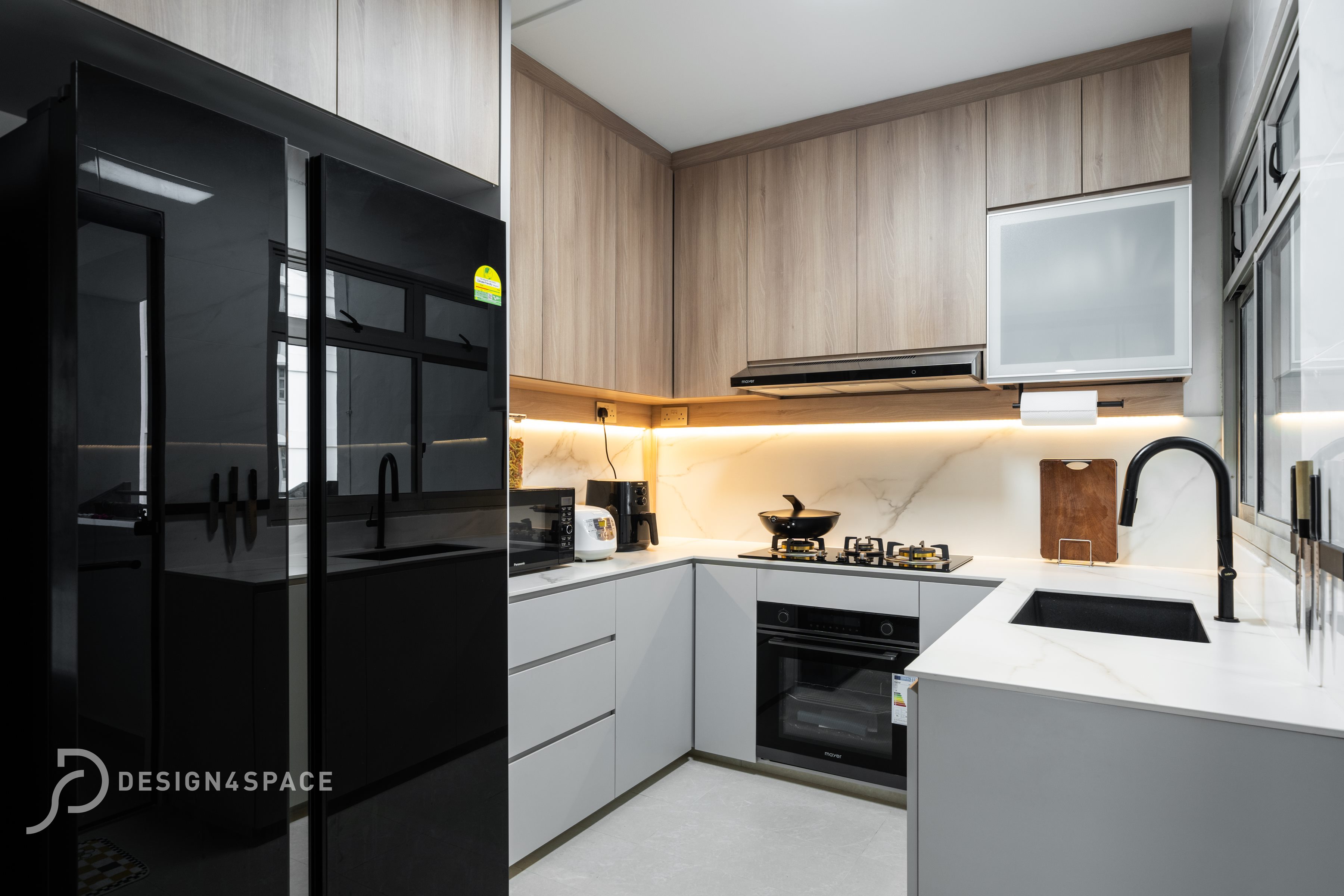 Modern Design - Kitchen - HDB 4 Room - Design by Design 4 Space Pte Ltd