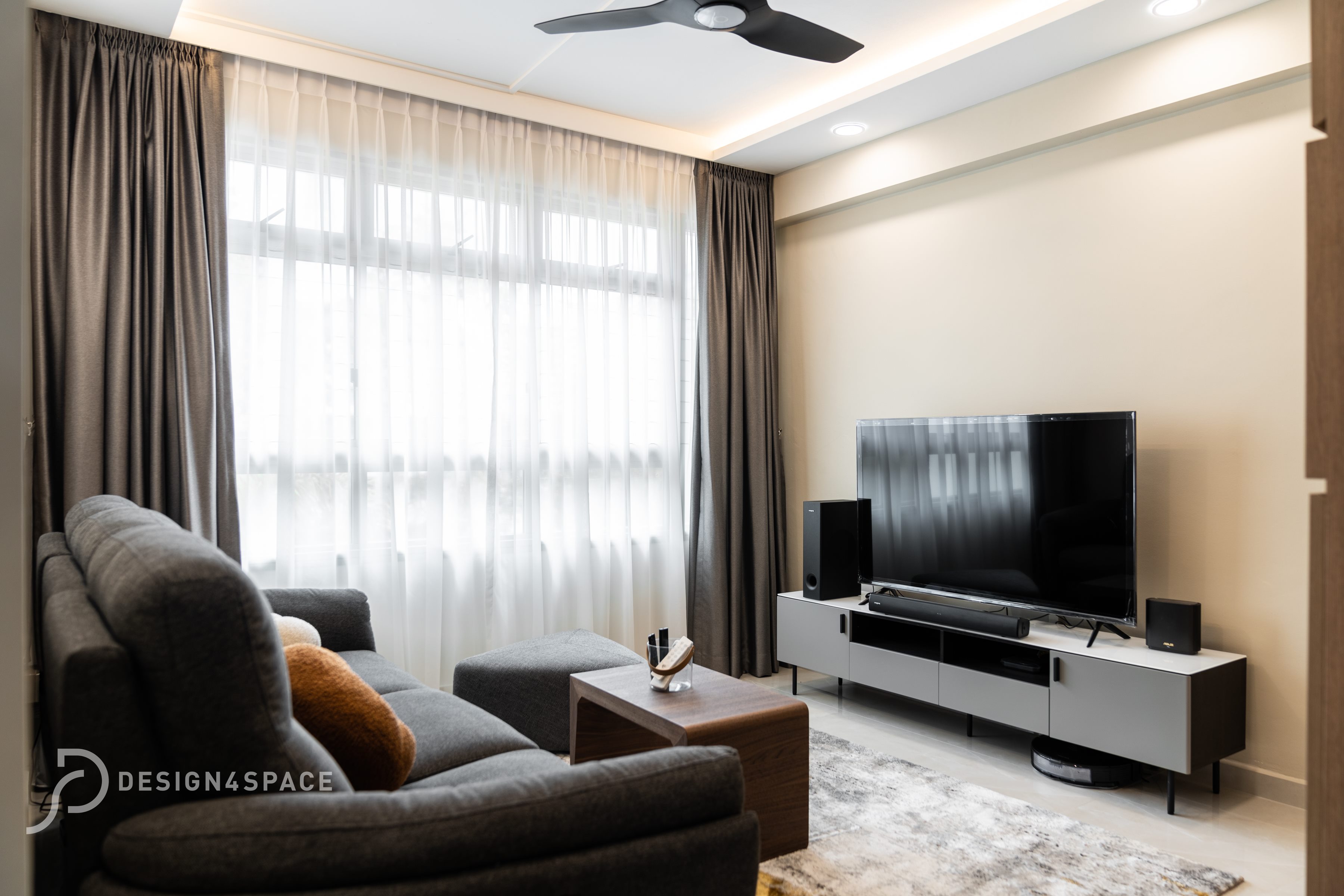 Modern Design - Living Room - HDB 4 Room - Design by Design 4 Space Pte Ltd