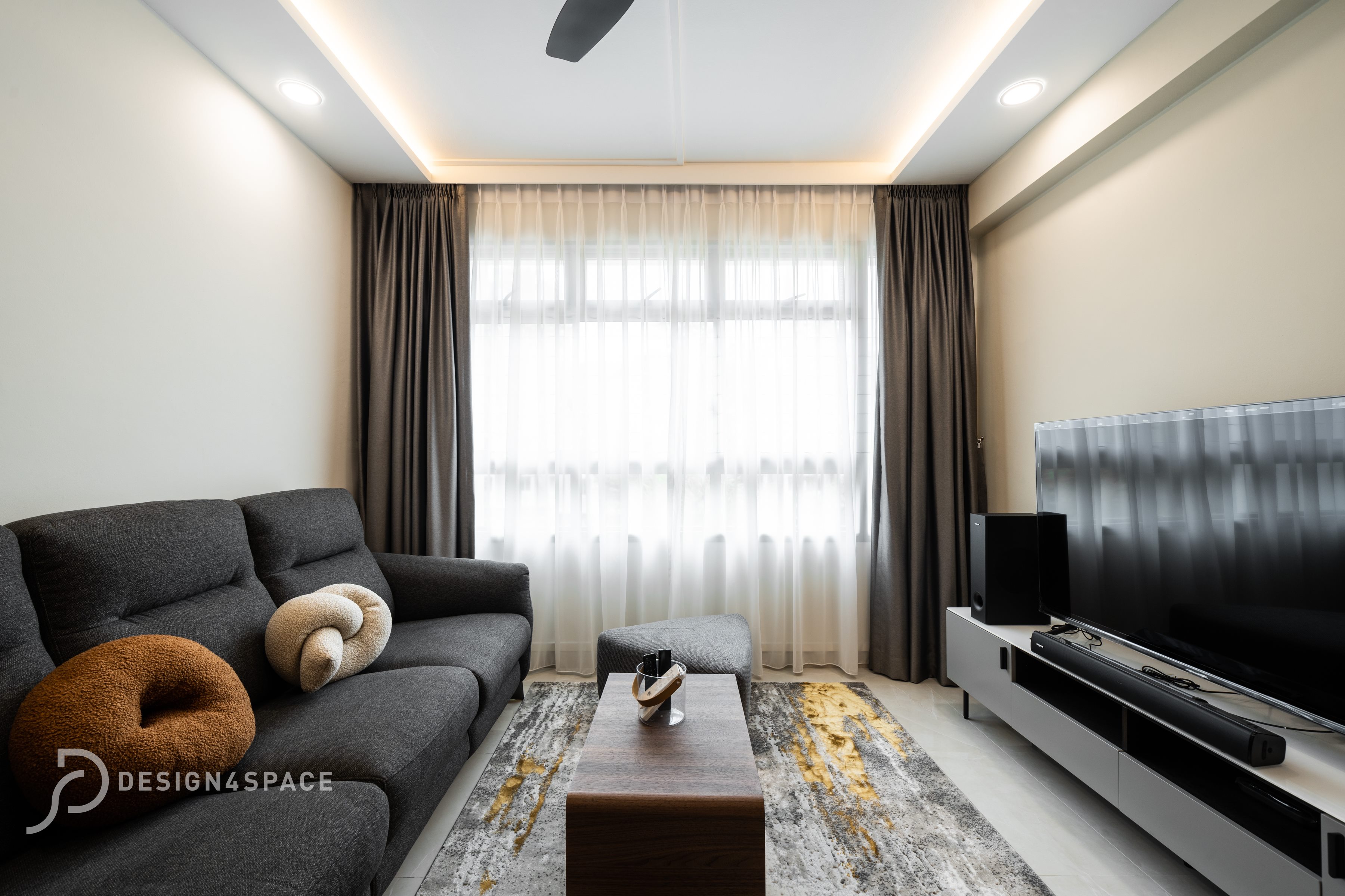 Modern Design - Living Room - HDB 4 Room - Design by Design 4 Space Pte Ltd