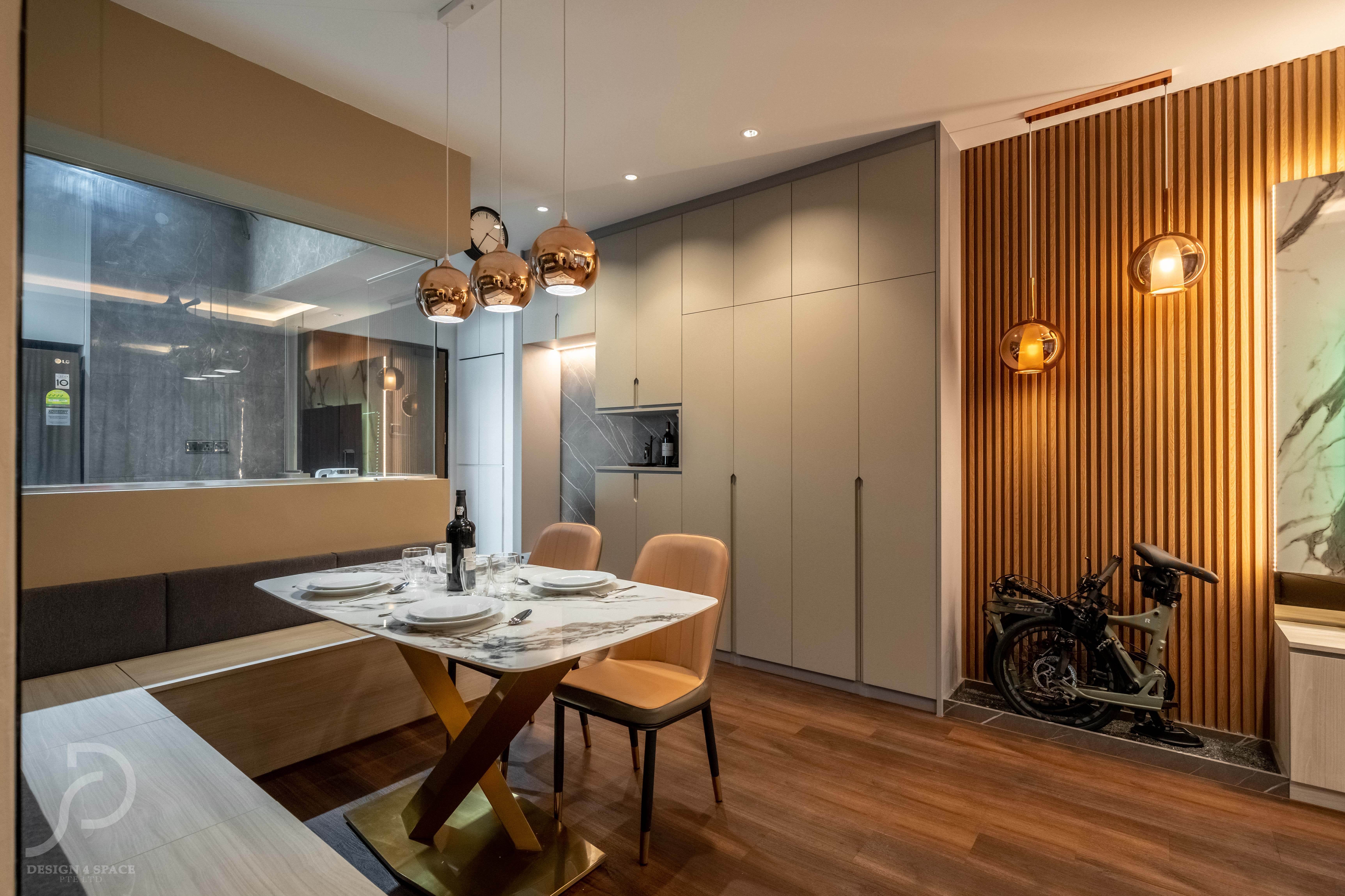 Contemporary, Modern Design - Dining Room - HDB 4 Room - Design by Design 4 Space Pte Ltd