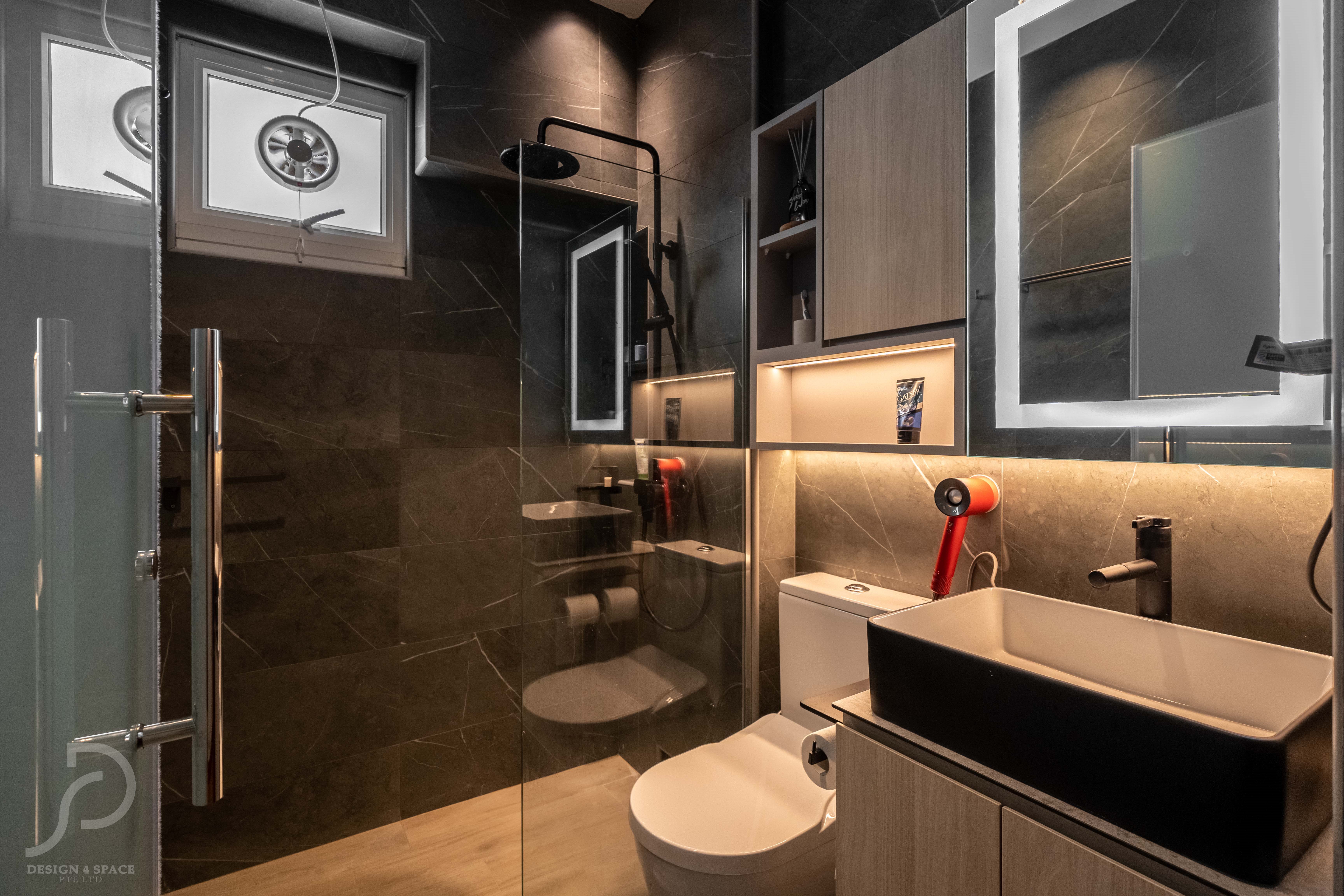 Contemporary, Modern Design - Bathroom - HDB 4 Room - Design by Design 4 Space Pte Ltd