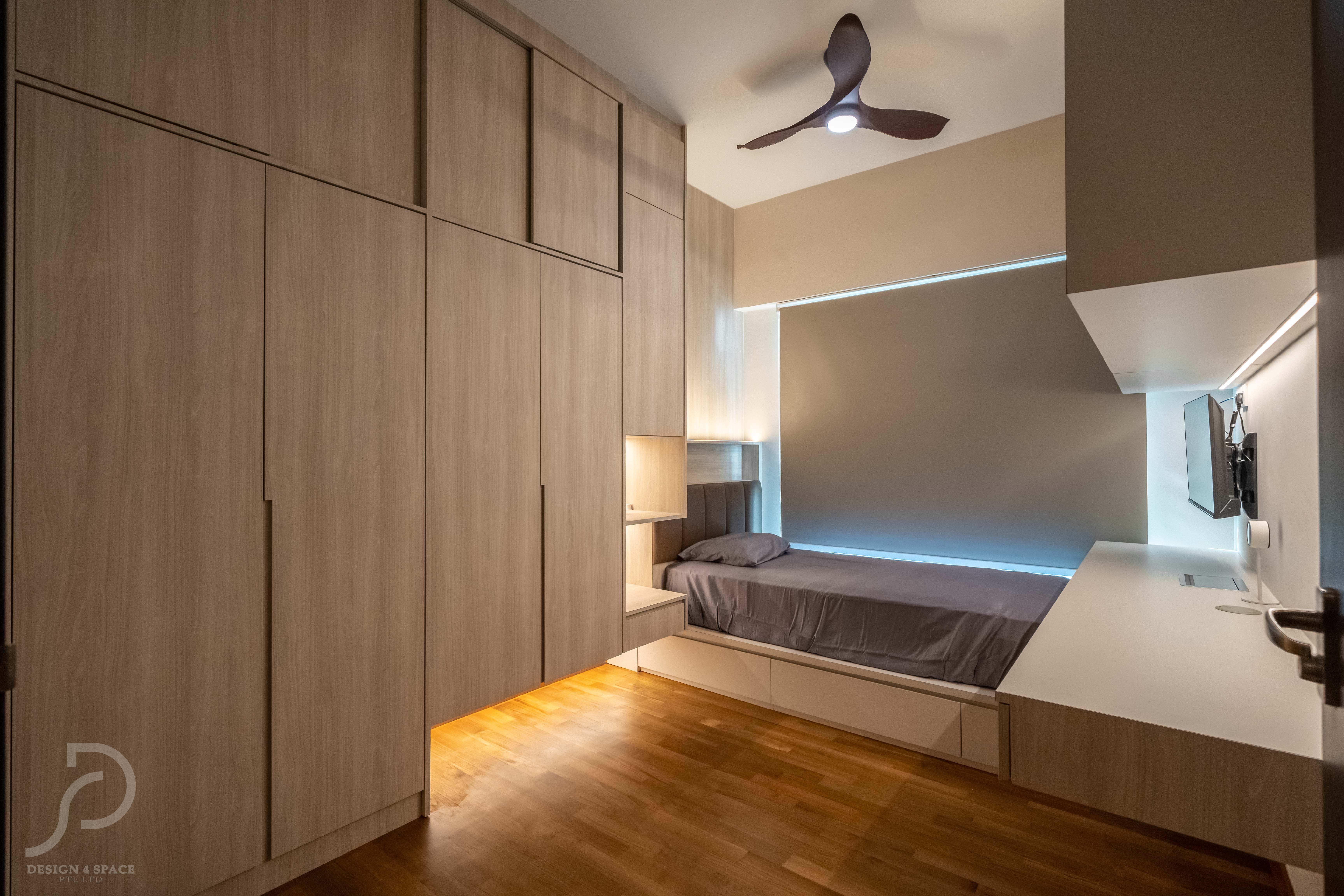 Contemporary, Modern Design - Bedroom - HDB 4 Room - Design by Design 4 Space Pte Ltd