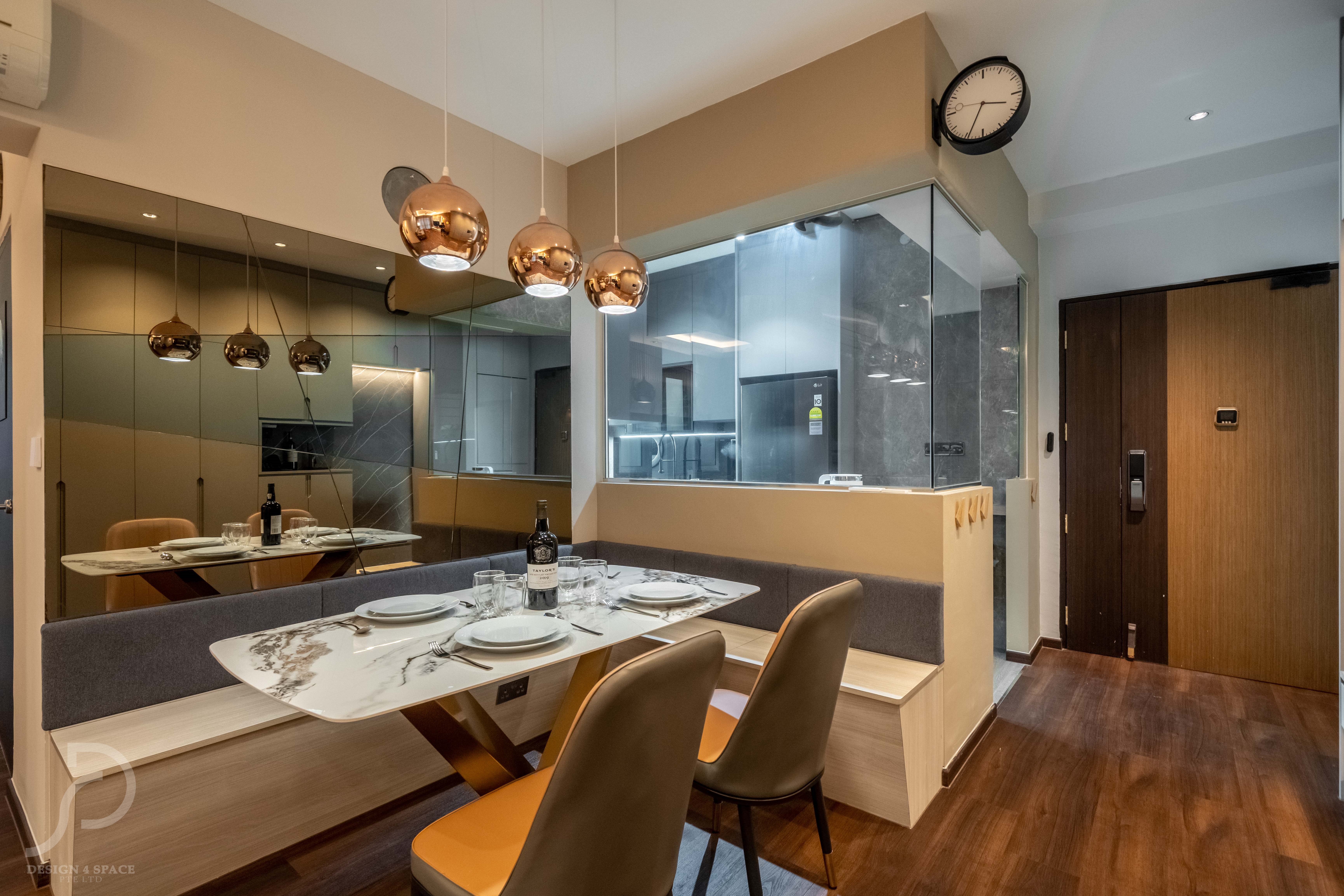 Contemporary, Modern Design - Dining Room - HDB 4 Room - Design by Design 4 Space Pte Ltd