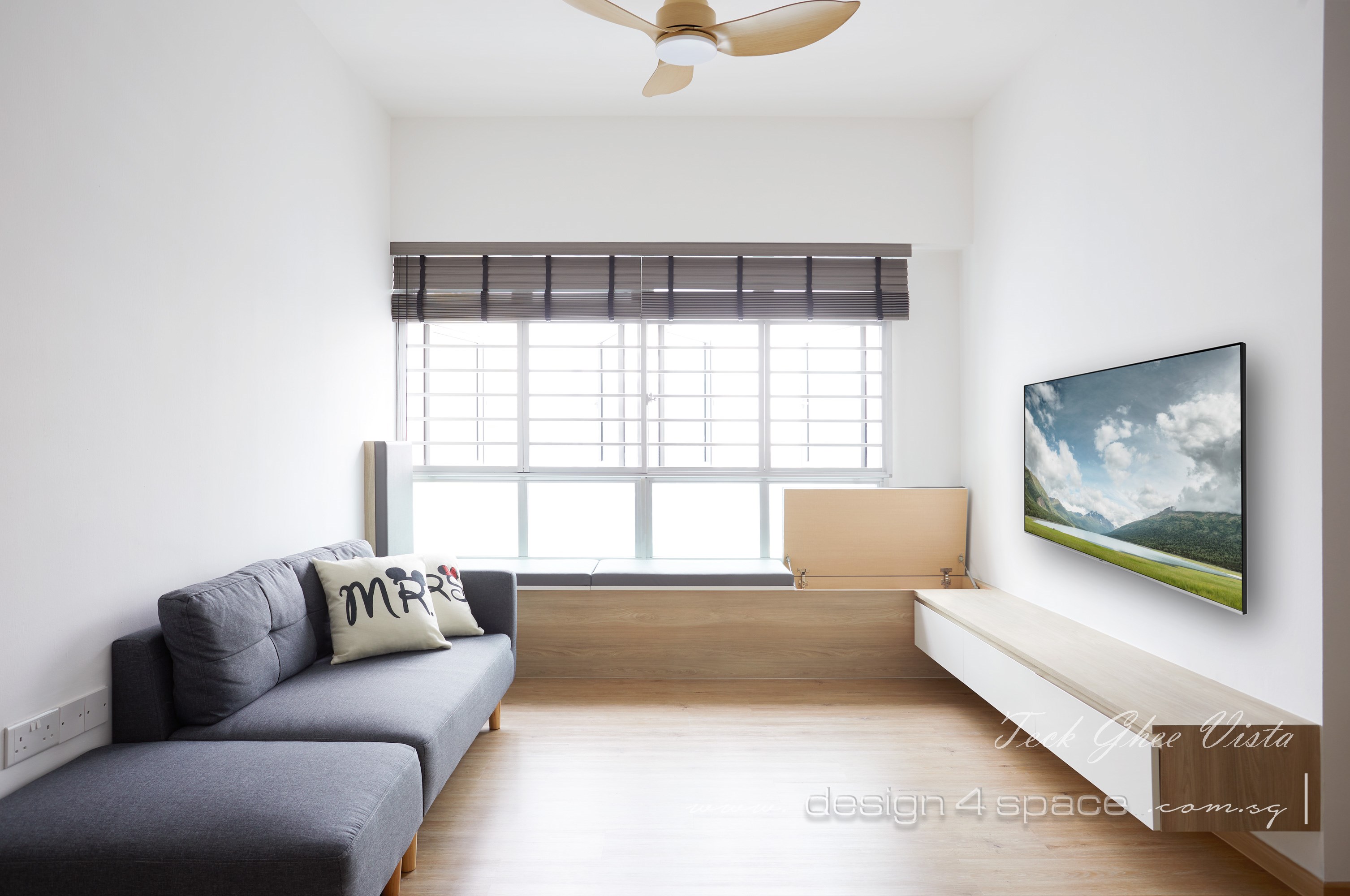 Contemporary Design - Living Room - HDB 4 Room - Design by Design 4 Space Pte Ltd