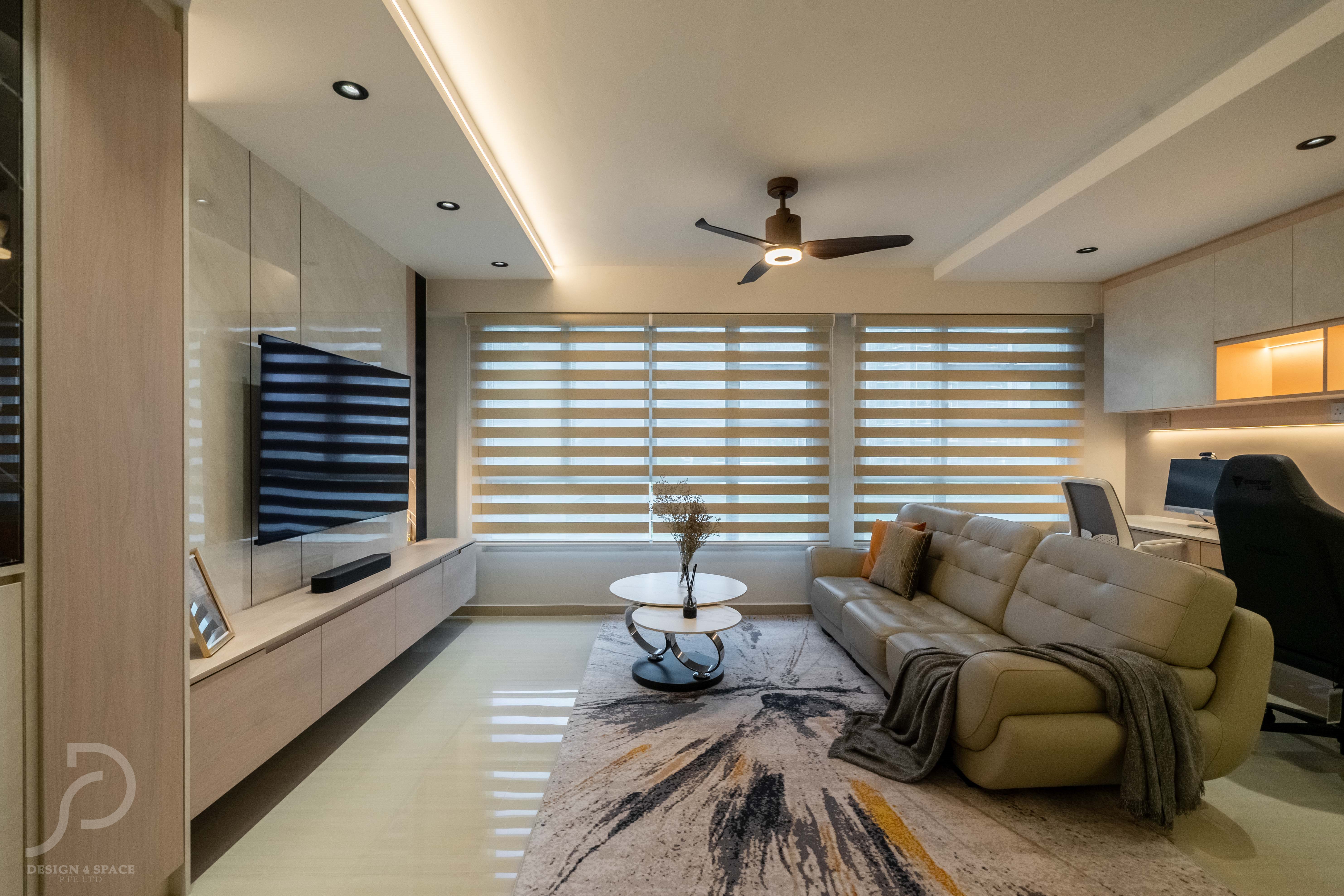 Contemporary, Modern Design - Living Room - HDB 4 Room - Design by Design 4 Space Pte Ltd