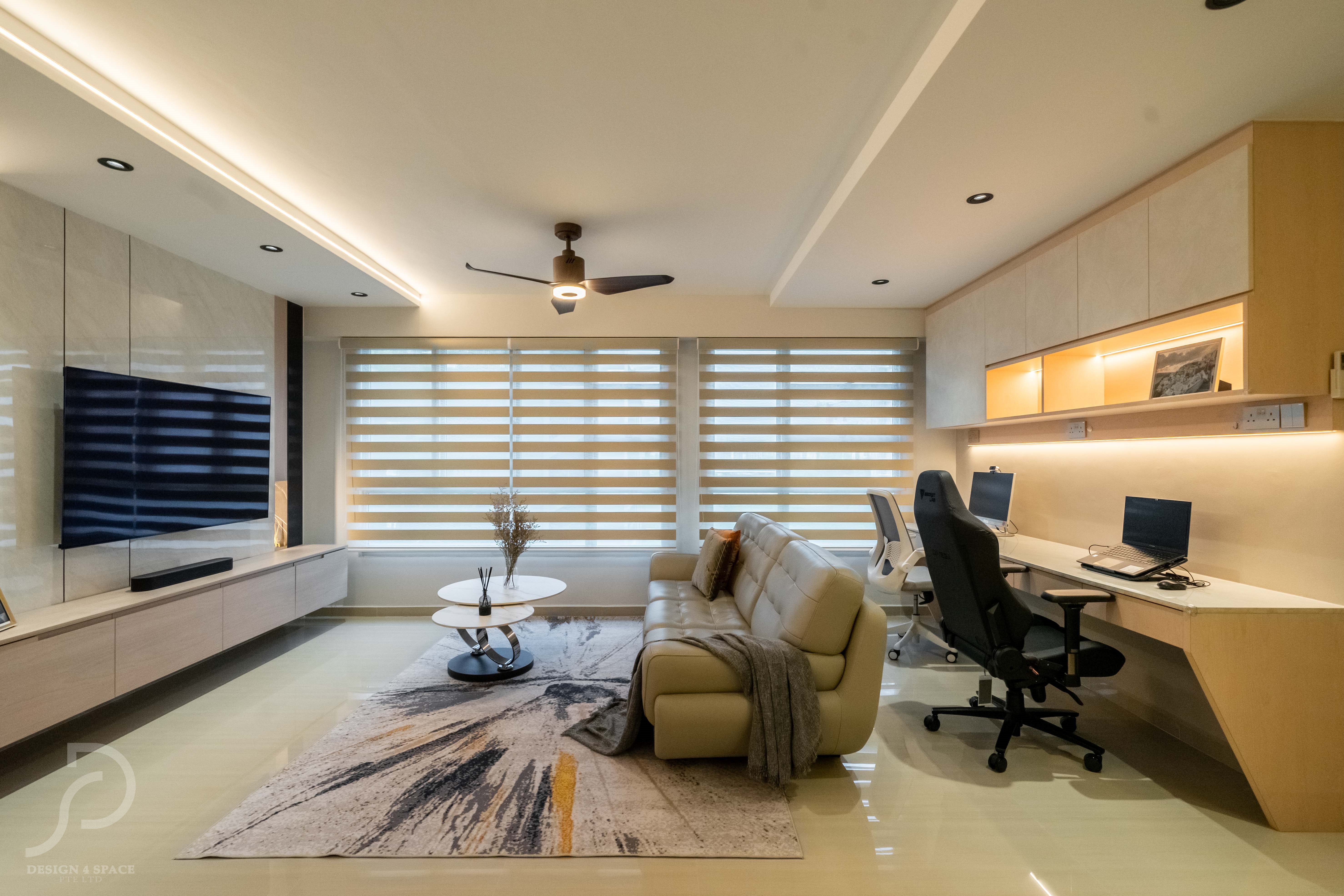 Contemporary, Modern Design - Living Room - HDB 4 Room - Design by Design 4 Space Pte Ltd