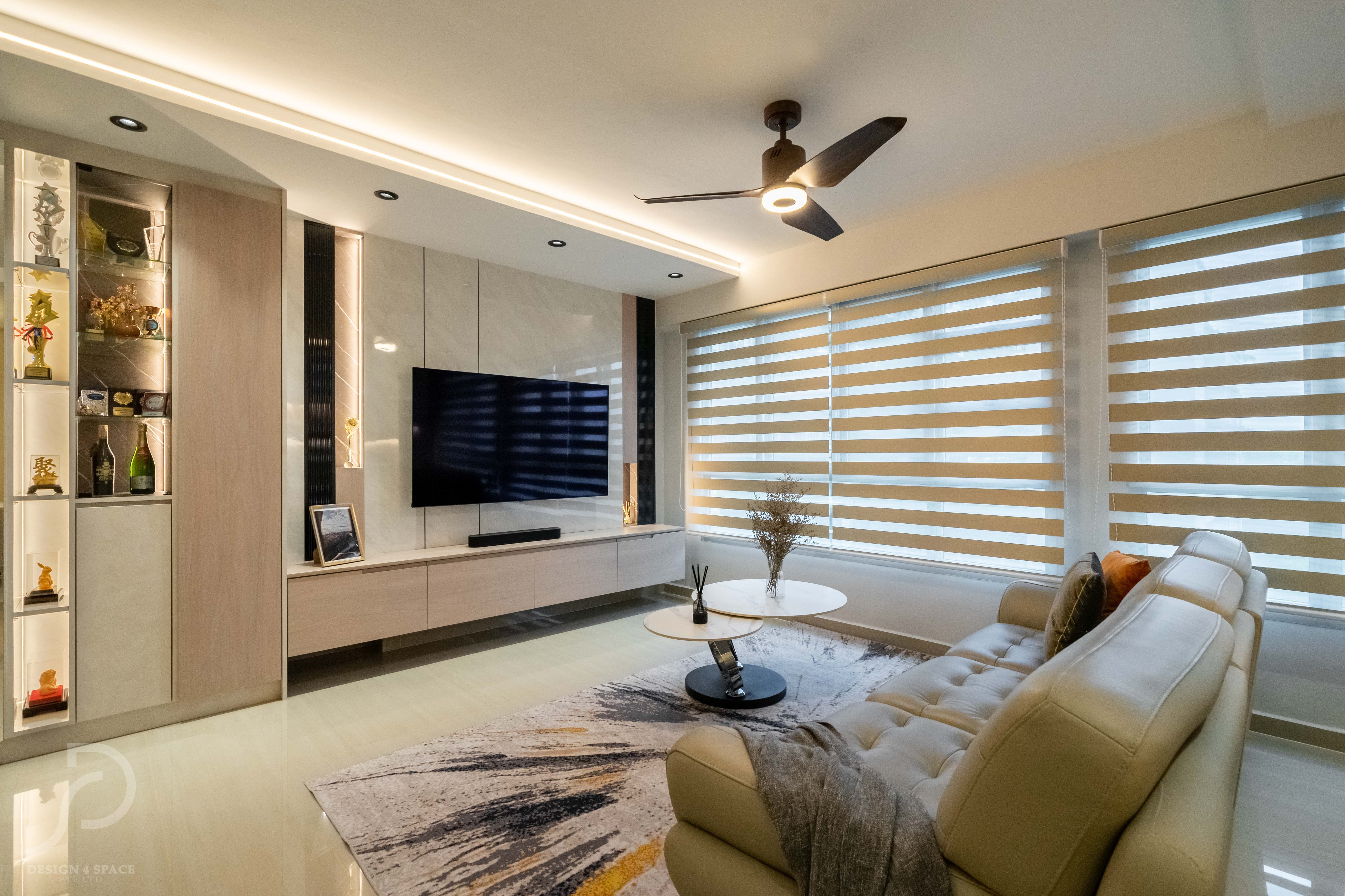 Contemporary, Modern Design - Living Room - HDB 4 Room - Design by Design 4 Space Pte Ltd