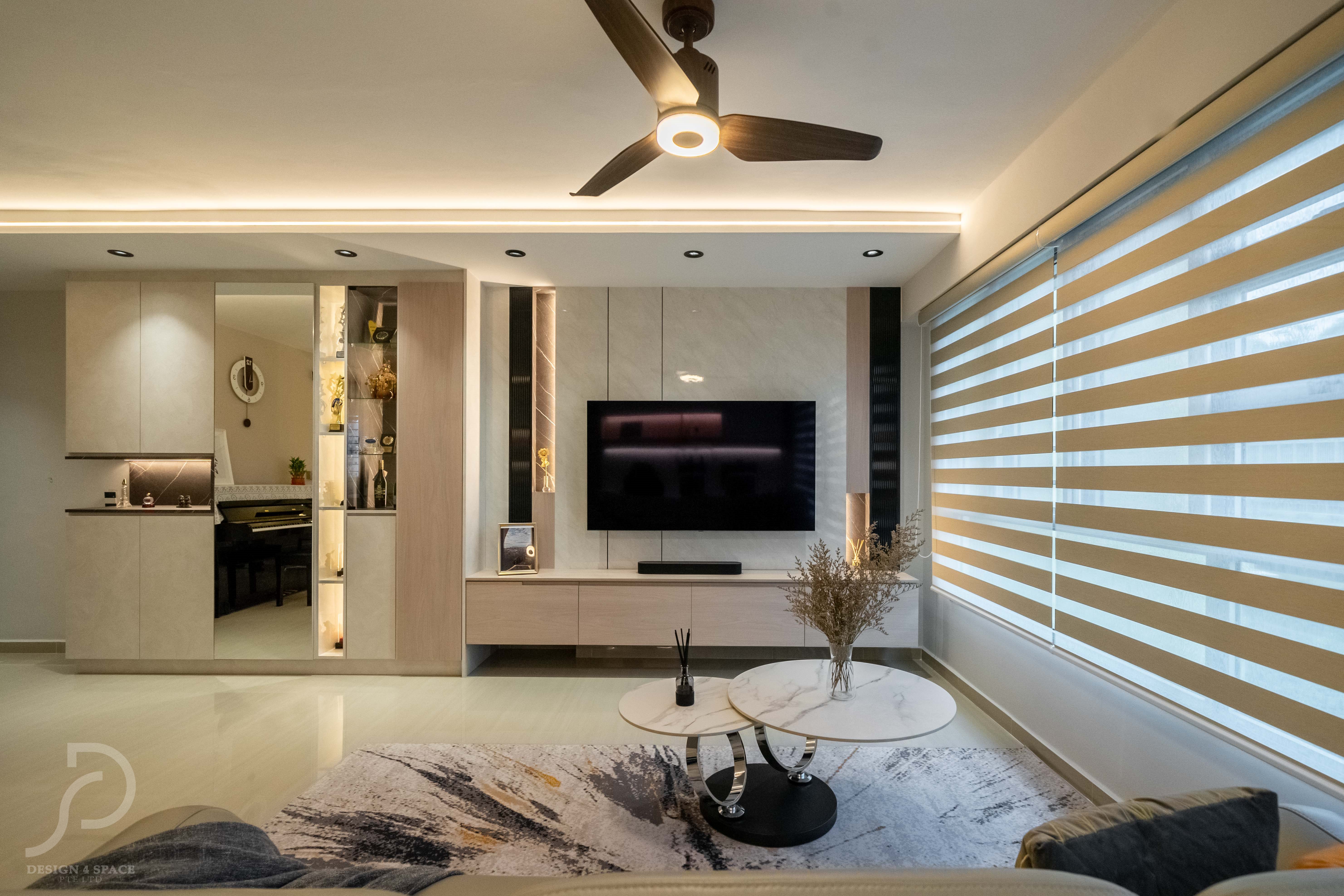 Contemporary, Modern Design - Living Room - HDB 4 Room - Design by Design 4 Space Pte Ltd