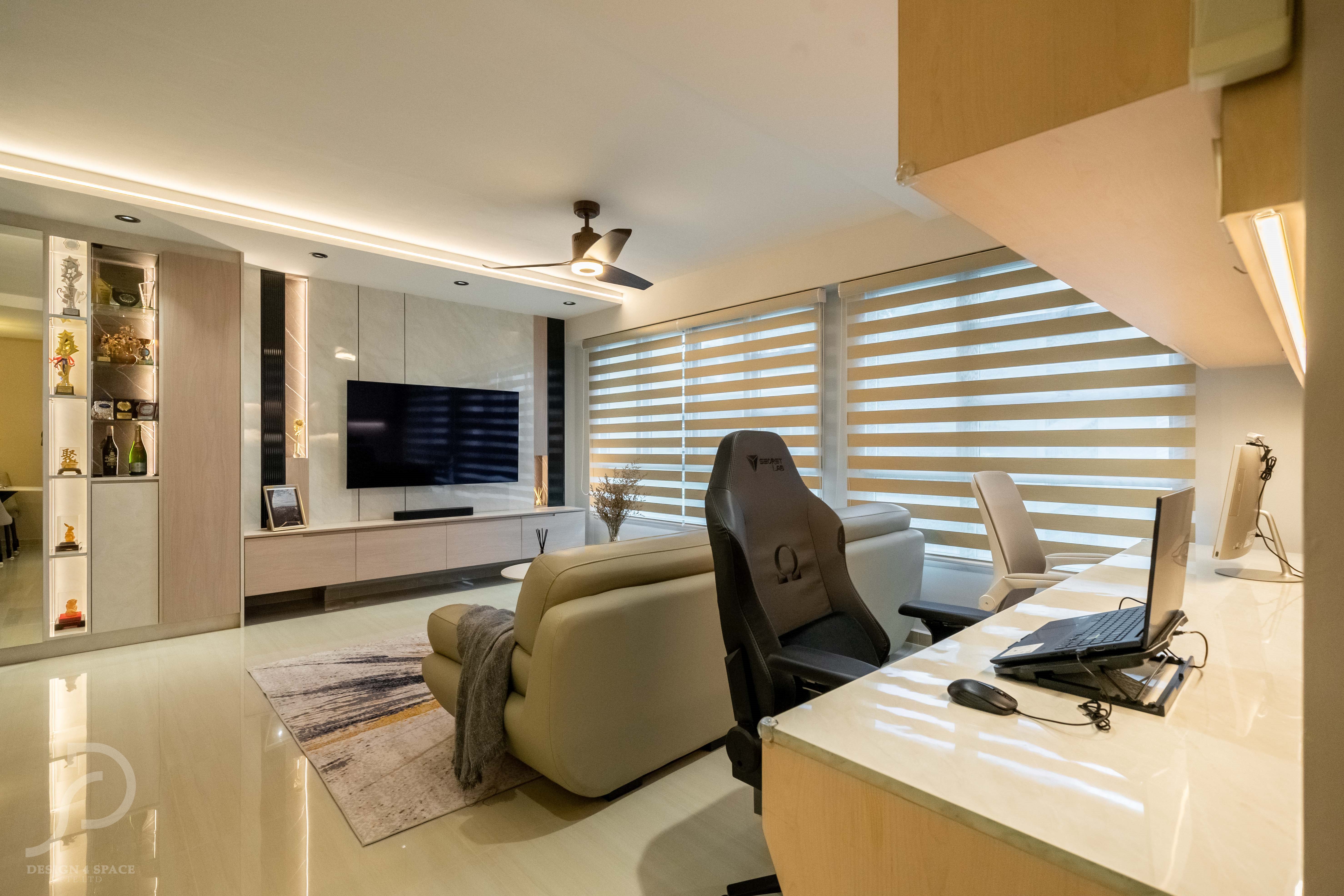 Contemporary, Modern Design - Living Room - HDB 4 Room - Design by Design 4 Space Pte Ltd