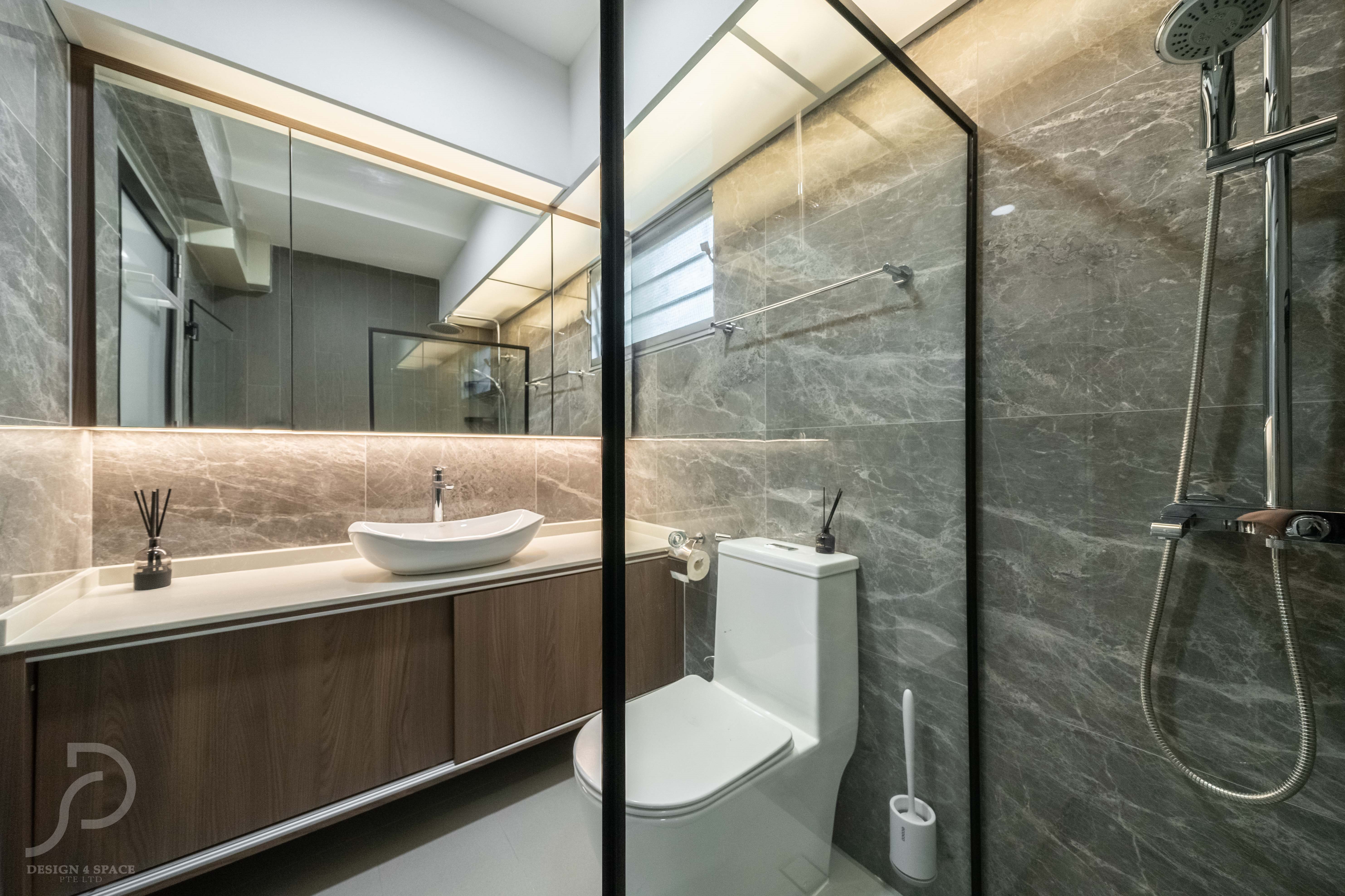 Contemporary, Modern Design - Bathroom - HDB 4 Room - Design by Design 4 Space Pte Ltd