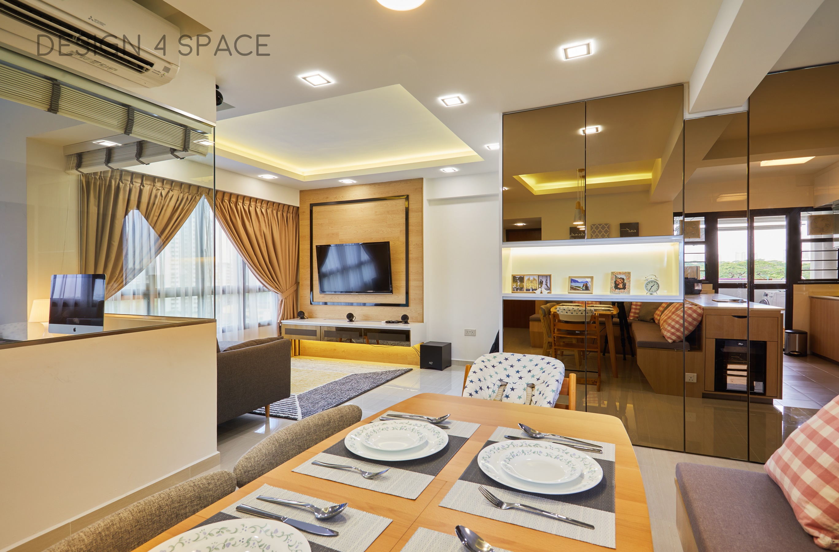 Contemporary, Country, Modern Design - Dining Room - HDB 4 Room - Design by Design 4 Space Pte Ltd