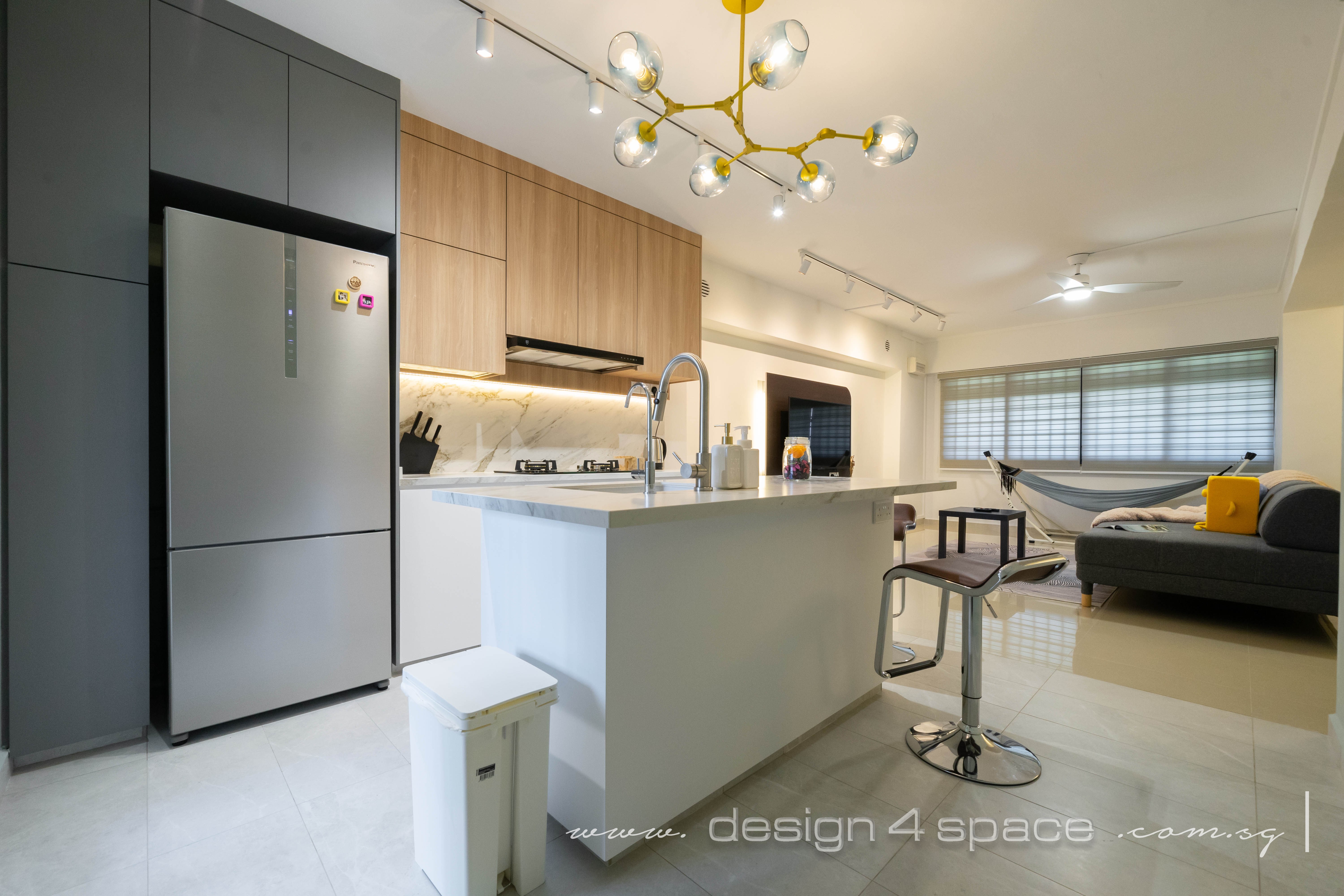 Contemporary Design - Kitchen - HDB 4 Room - Design by Design 4 Space Pte Ltd