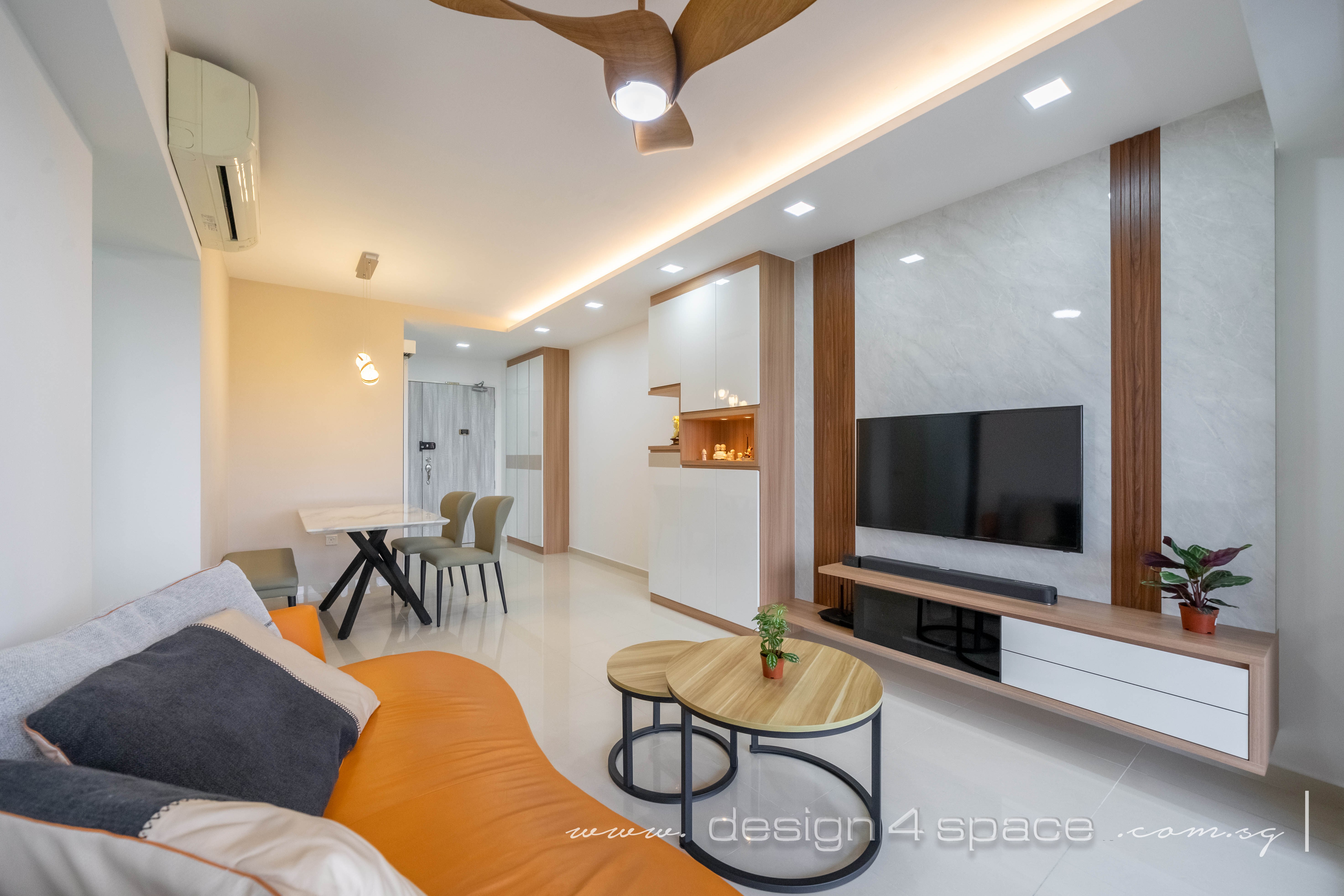 Contemporary Design - Living Room - HDB 4 Room - Design by Design 4 Space Pte Ltd