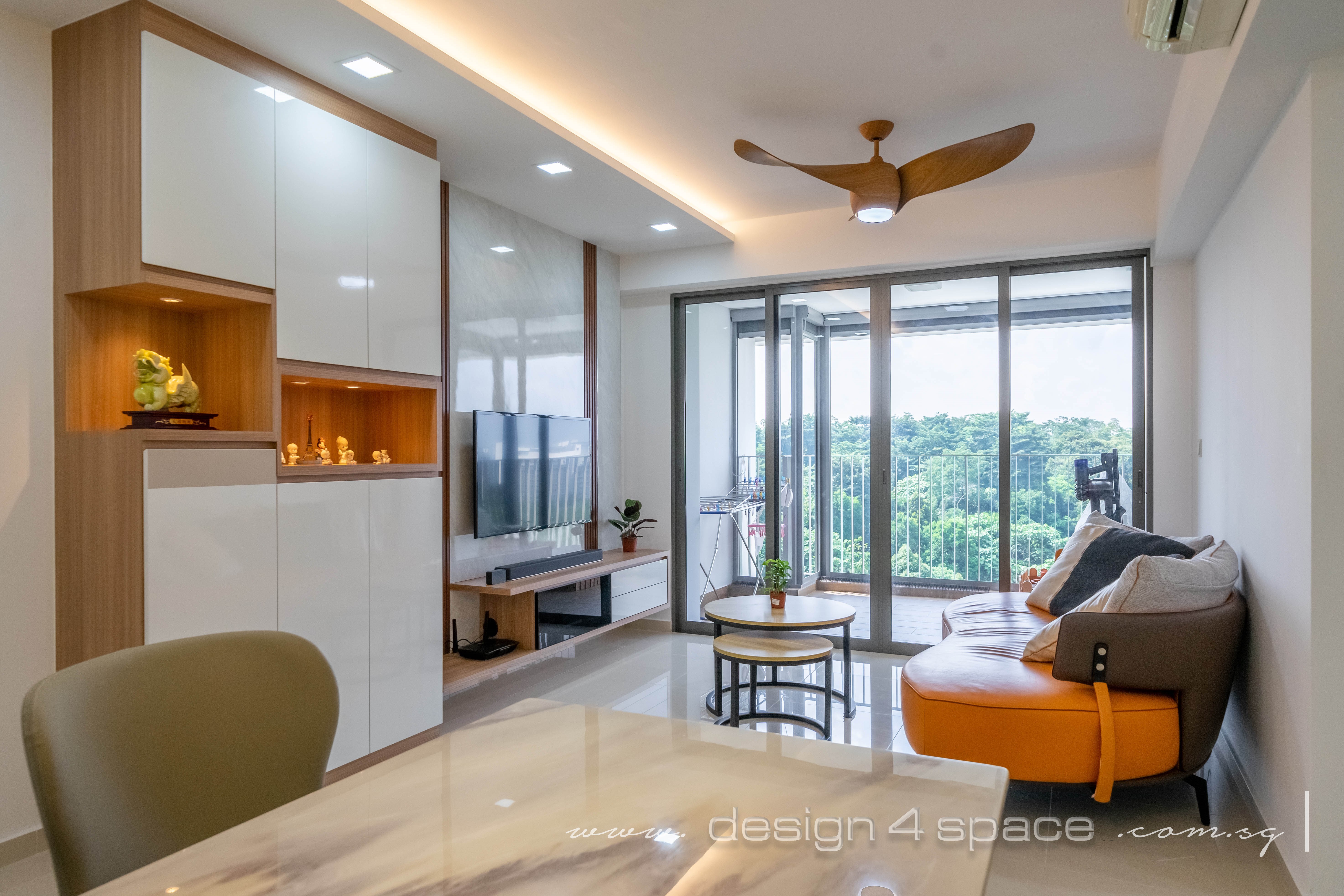 Contemporary Design - Living Room - HDB 4 Room - Design by Design 4 Space Pte Ltd