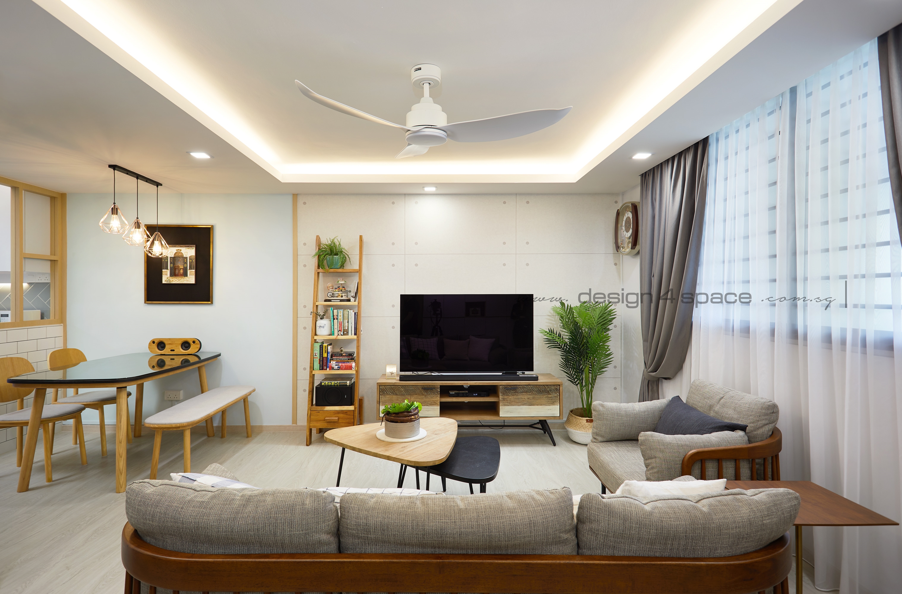 Scandinavian Design - Living Room - HDB 4 Room - Design by Design 4 Space Pte Ltd