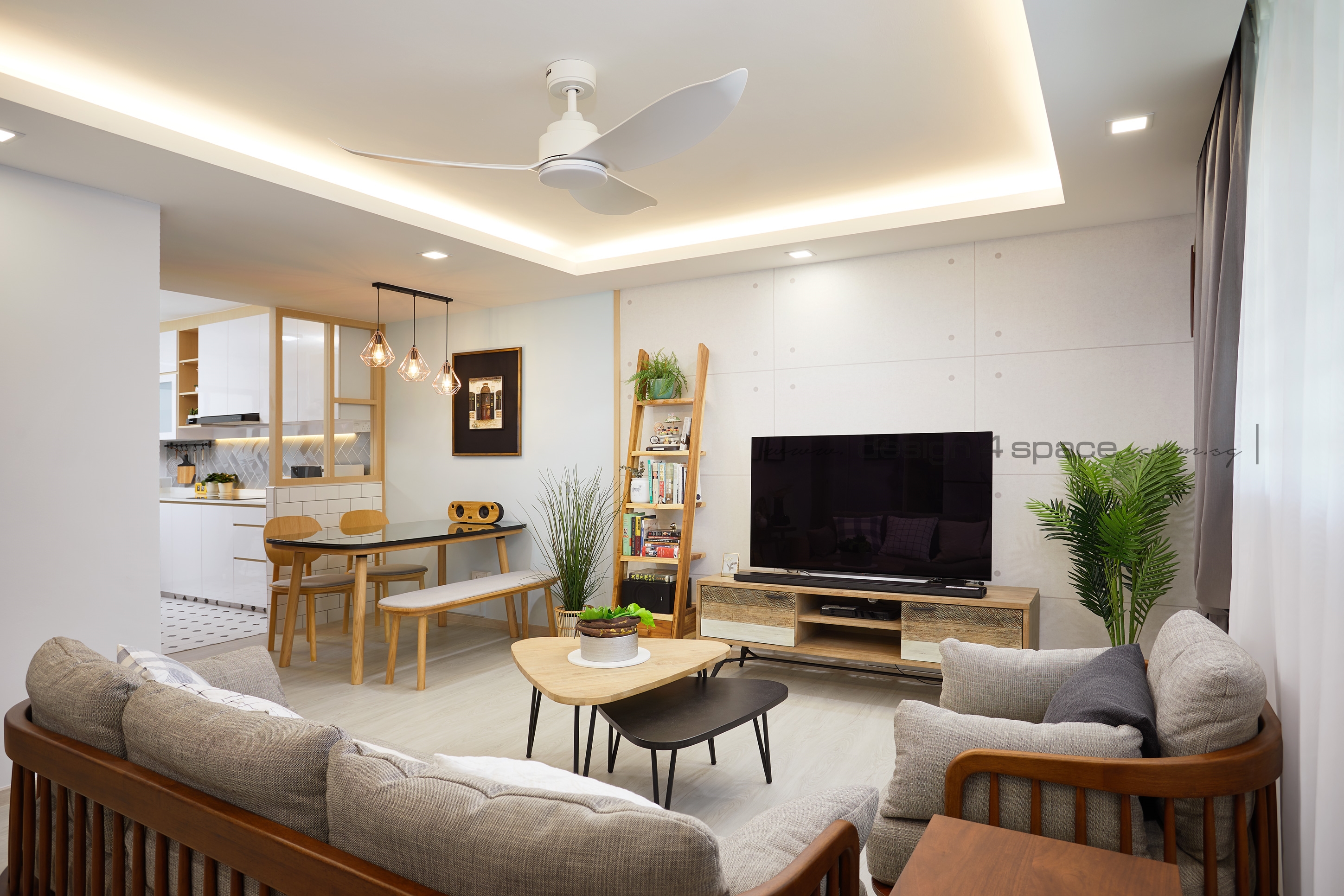 Scandinavian Design - Living Room - HDB 4 Room - Design by Design 4 Space Pte Ltd