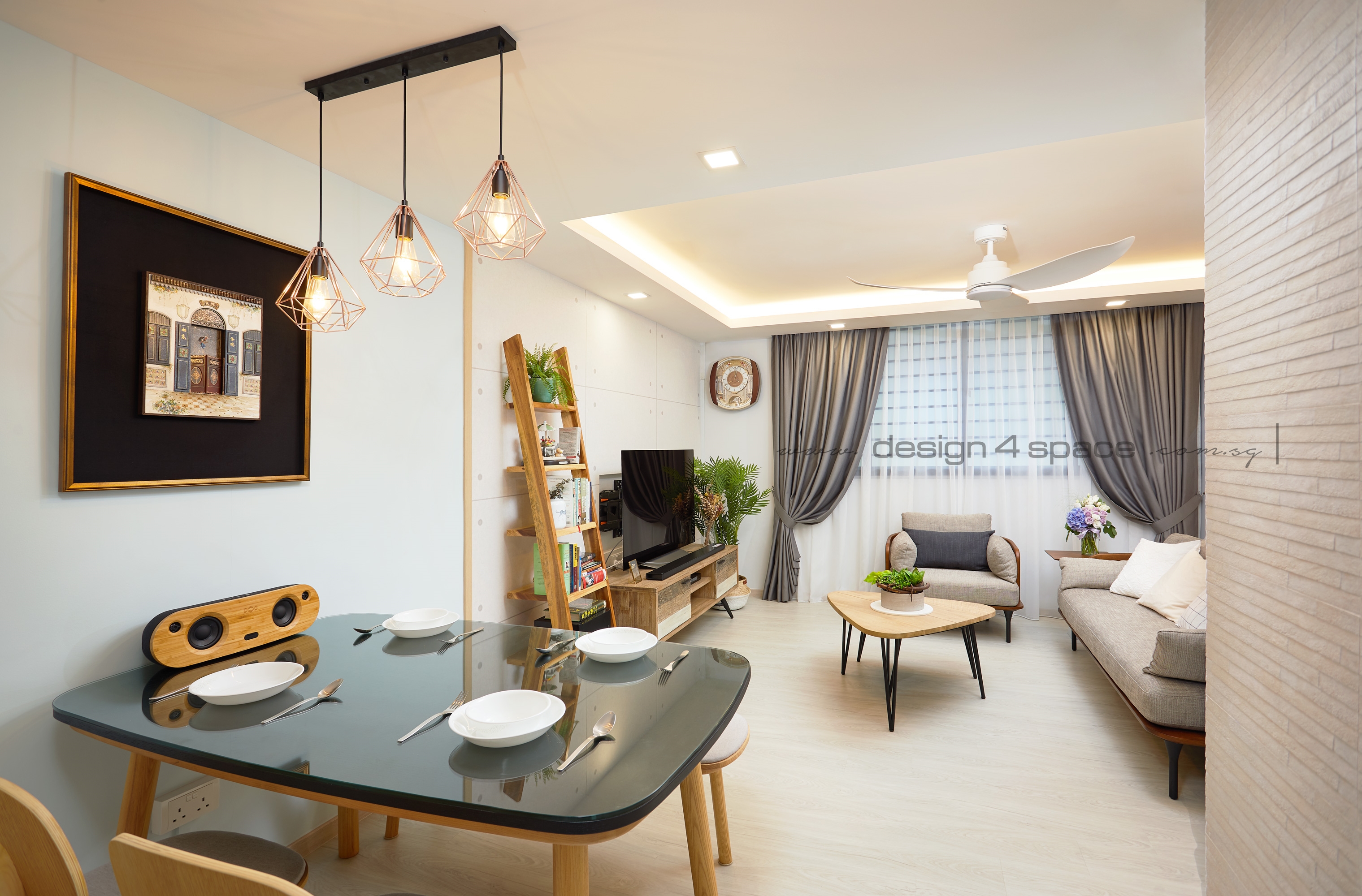 Scandinavian Design - Living Room - HDB 4 Room - Design by Design 4 Space Pte Ltd