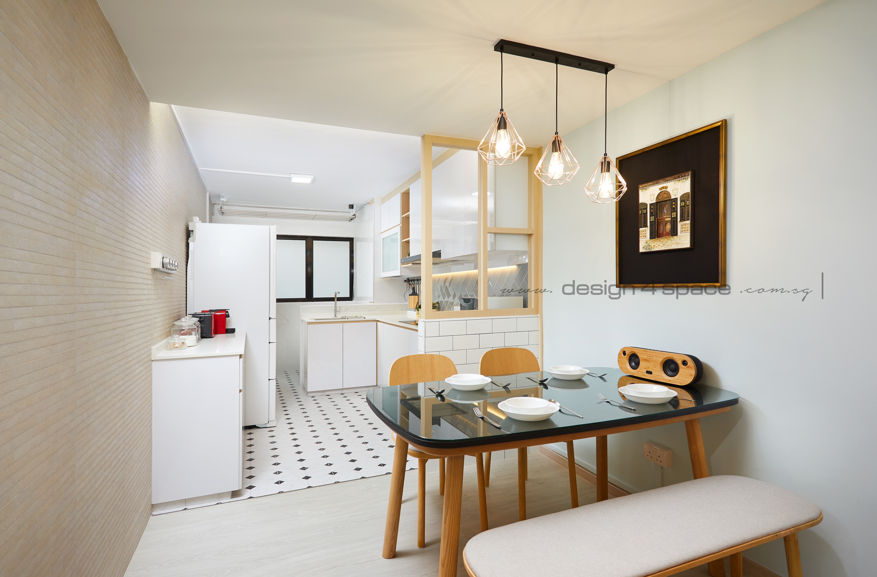 Scandinavian Design - Dining Room - HDB 4 Room - Design by Design 4 Space Pte Ltd