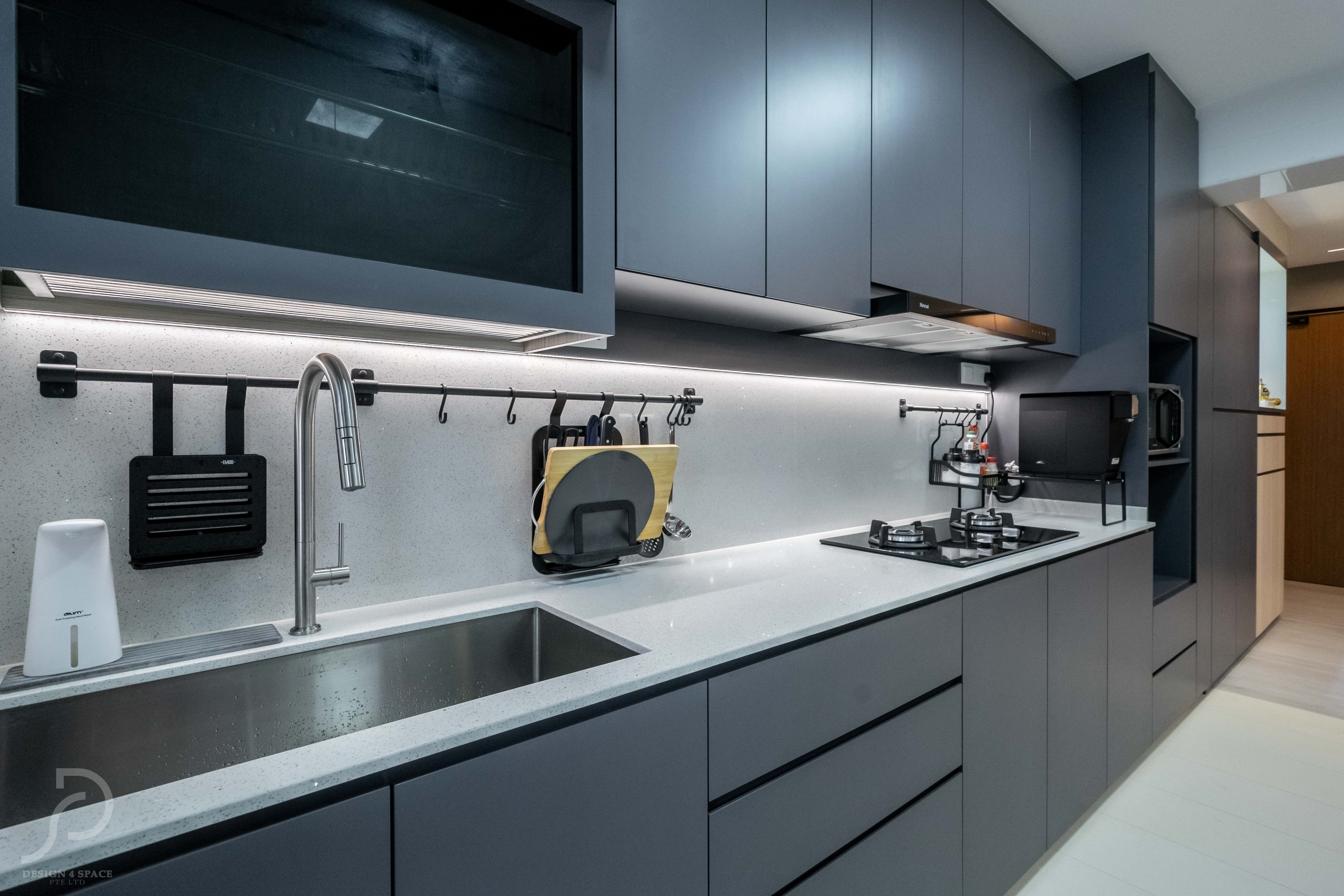 Contemporary, Modern Design - Kitchen - HDB 4 Room - Design by Design 4 Space Pte Ltd