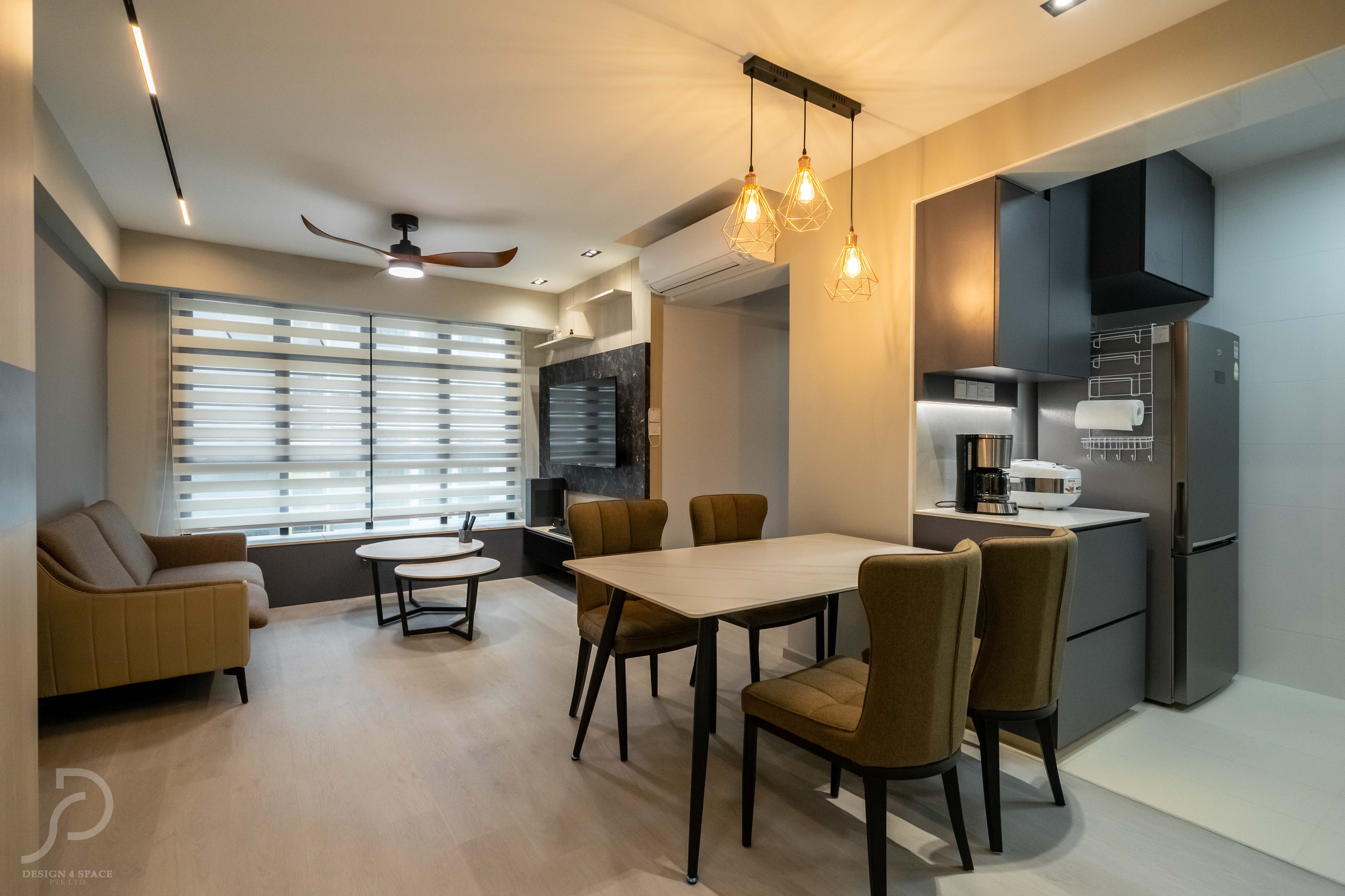 Contemporary, Modern Design - Dining Room - HDB 4 Room - Design by Design 4 Space Pte Ltd