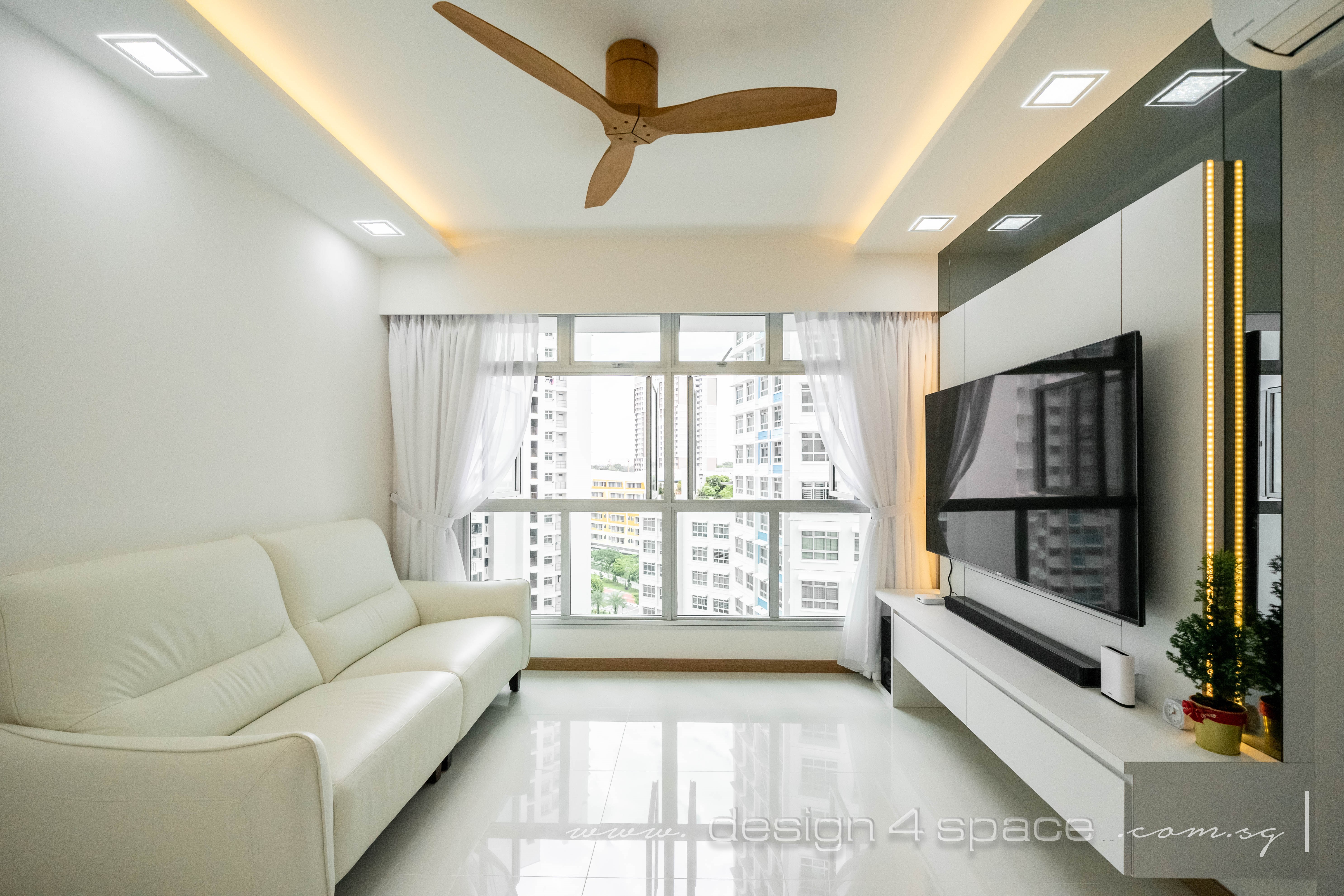 Contemporary, Minimalist Design - Living Room - HDB 4 Room - Design by Design 4 Space Pte Ltd