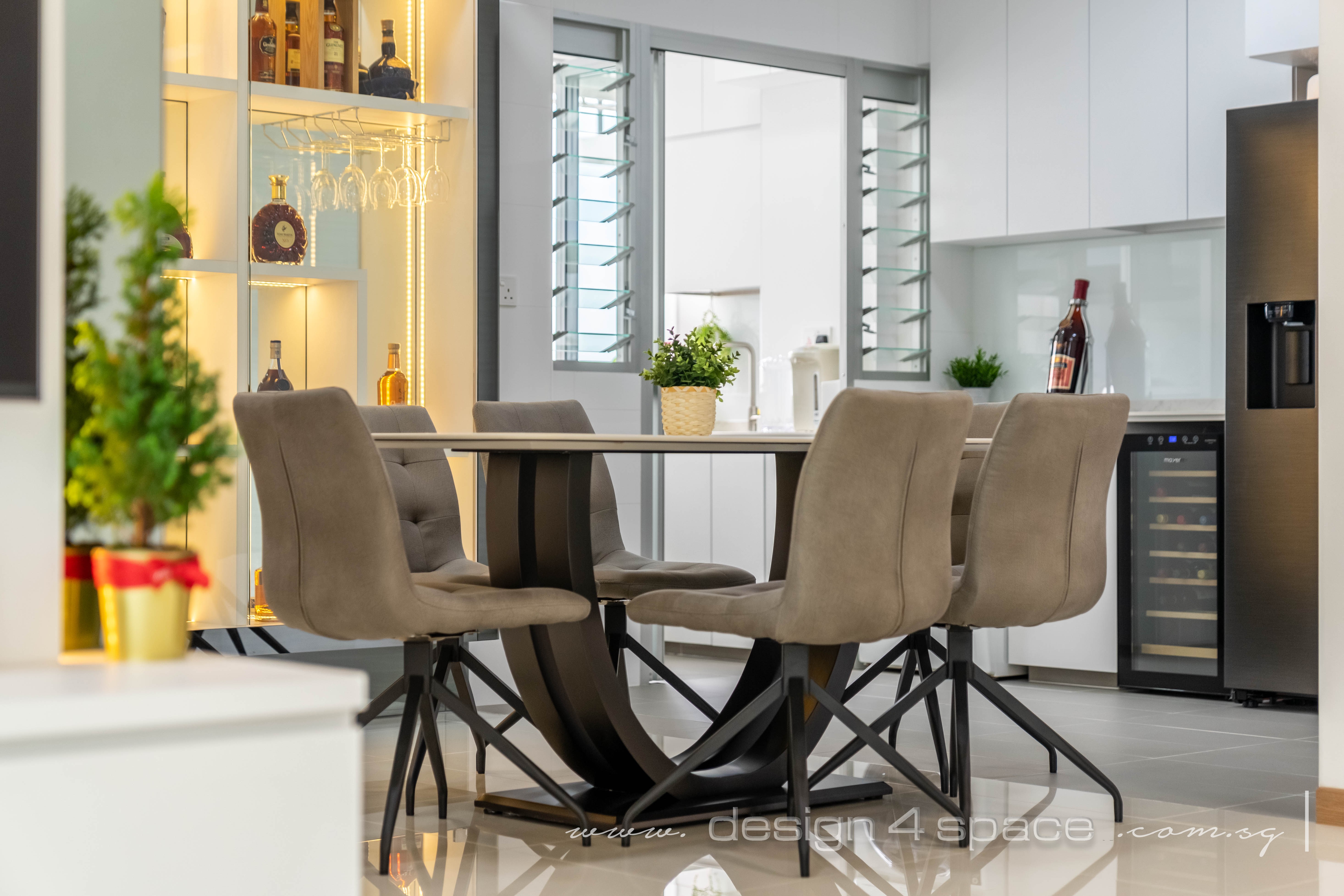 Contemporary, Minimalist Design - Dining Room - HDB 4 Room - Design by Design 4 Space Pte Ltd