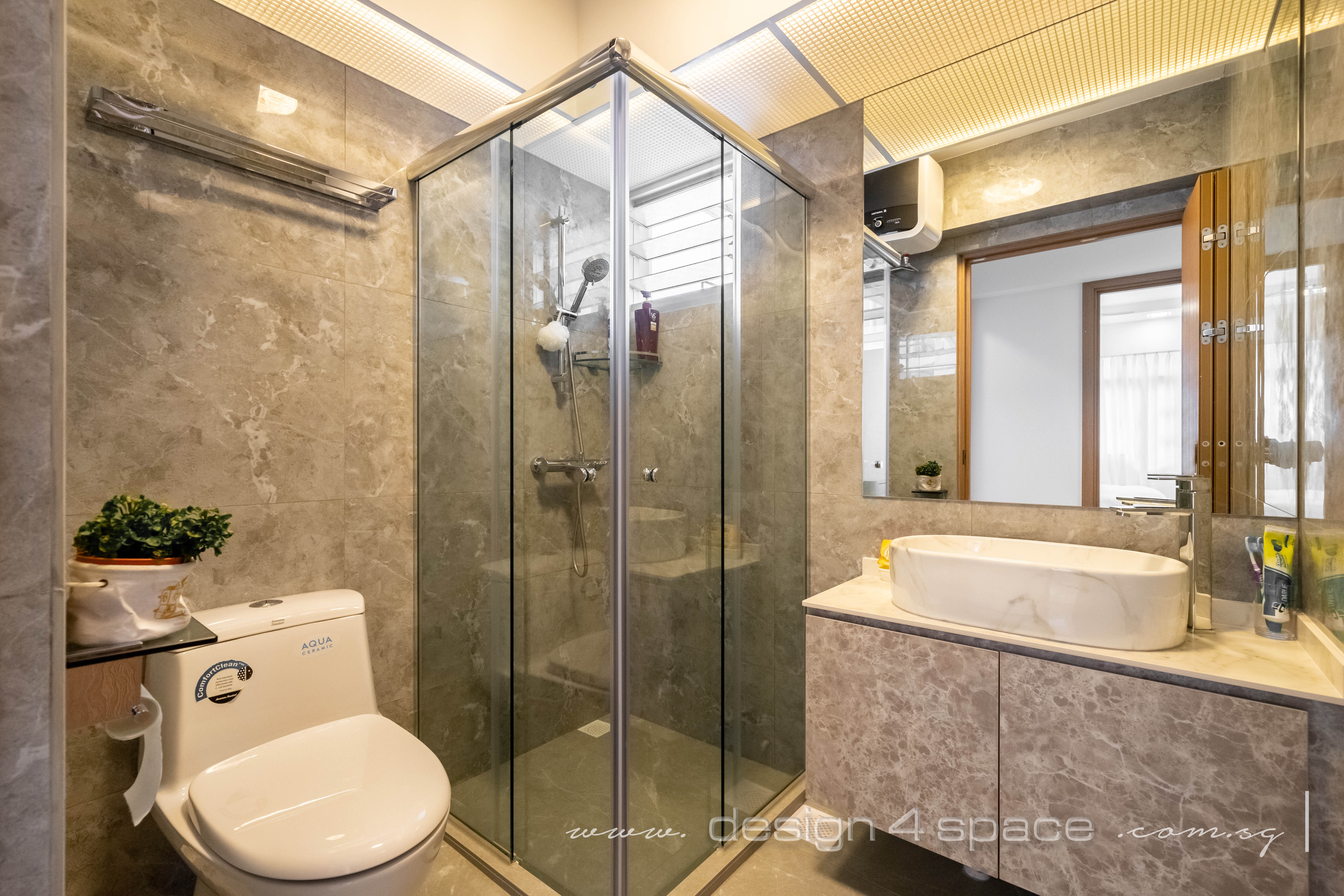Contemporary, Minimalist Design - Bathroom - HDB 4 Room - Design by Design 4 Space Pte Ltd
