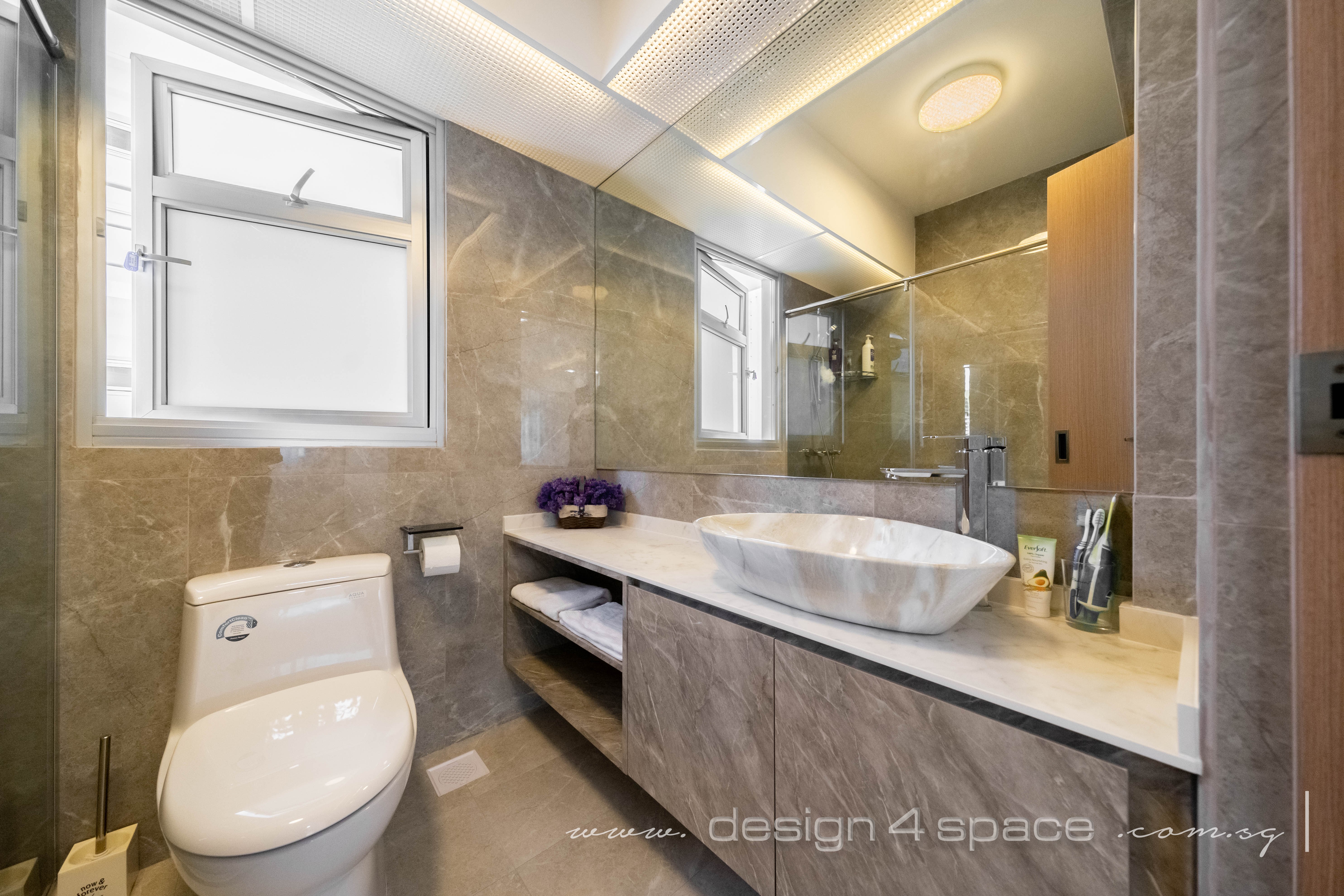 Contemporary, Minimalist Design - Bathroom - HDB 4 Room - Design by Design 4 Space Pte Ltd