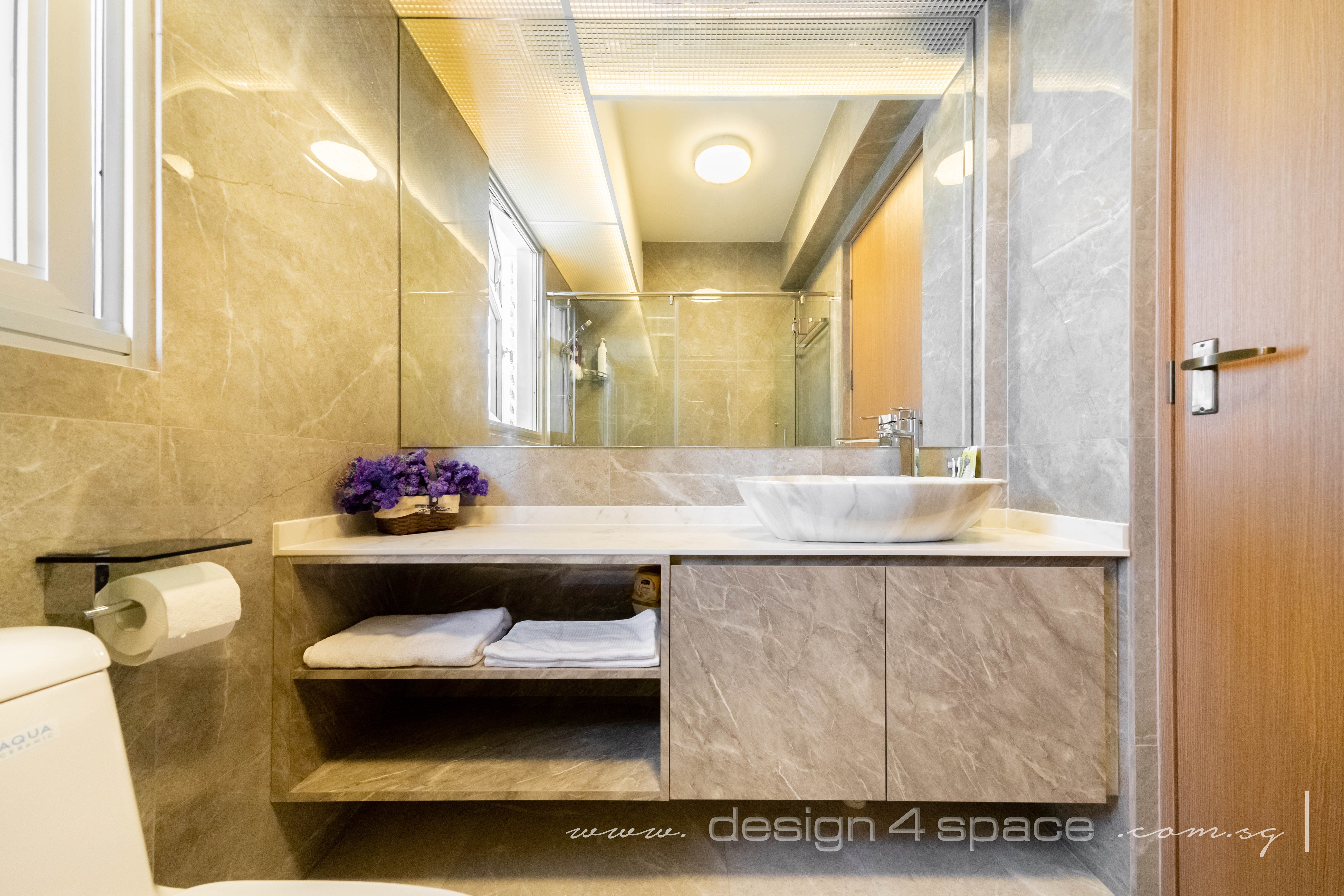 Contemporary, Minimalist Design - Bathroom - HDB 4 Room - Design by Design 4 Space Pte Ltd