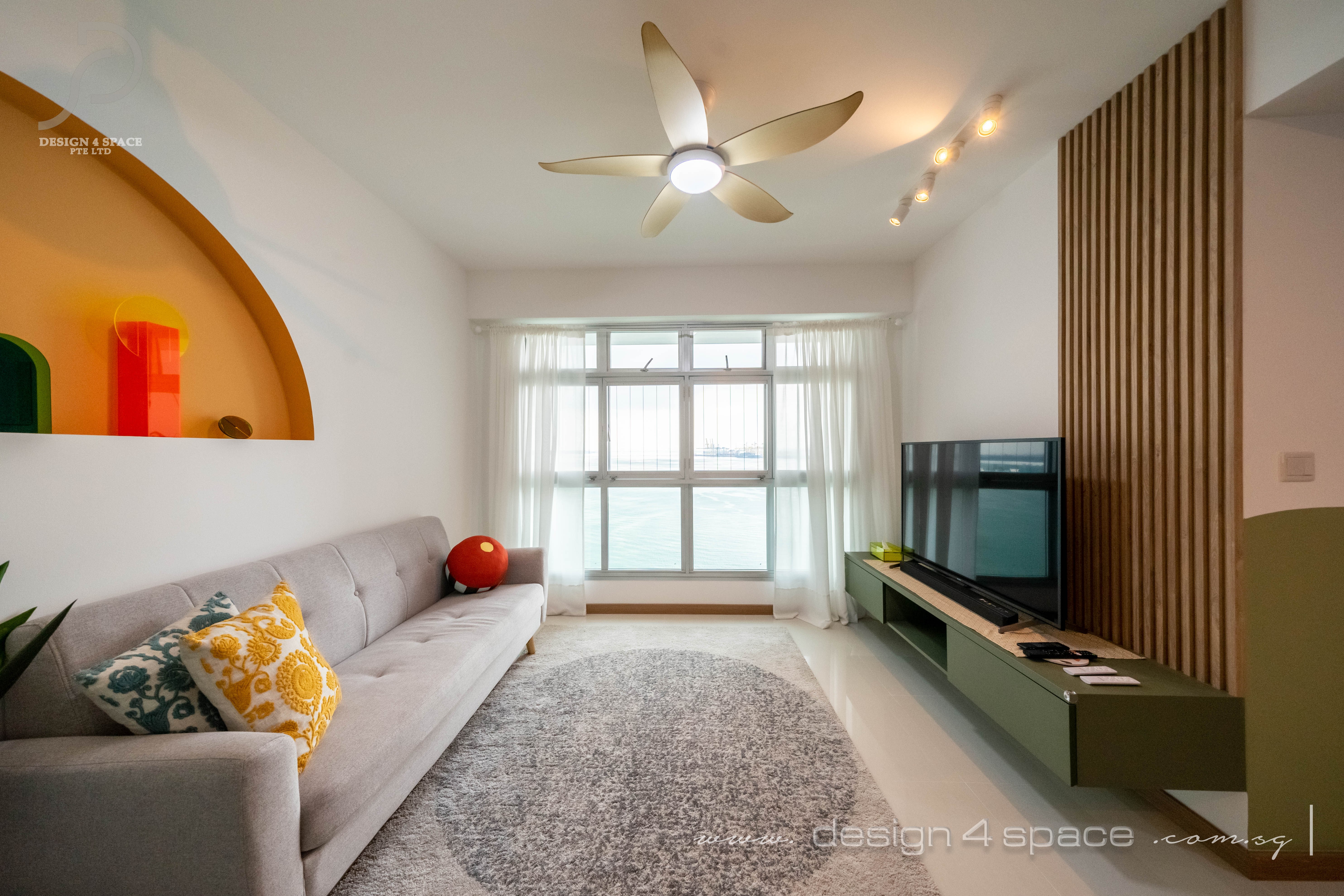 Contemporary, Modern Design - Living Room - HDB 4 Room - Design by Design 4 Space Pte Ltd