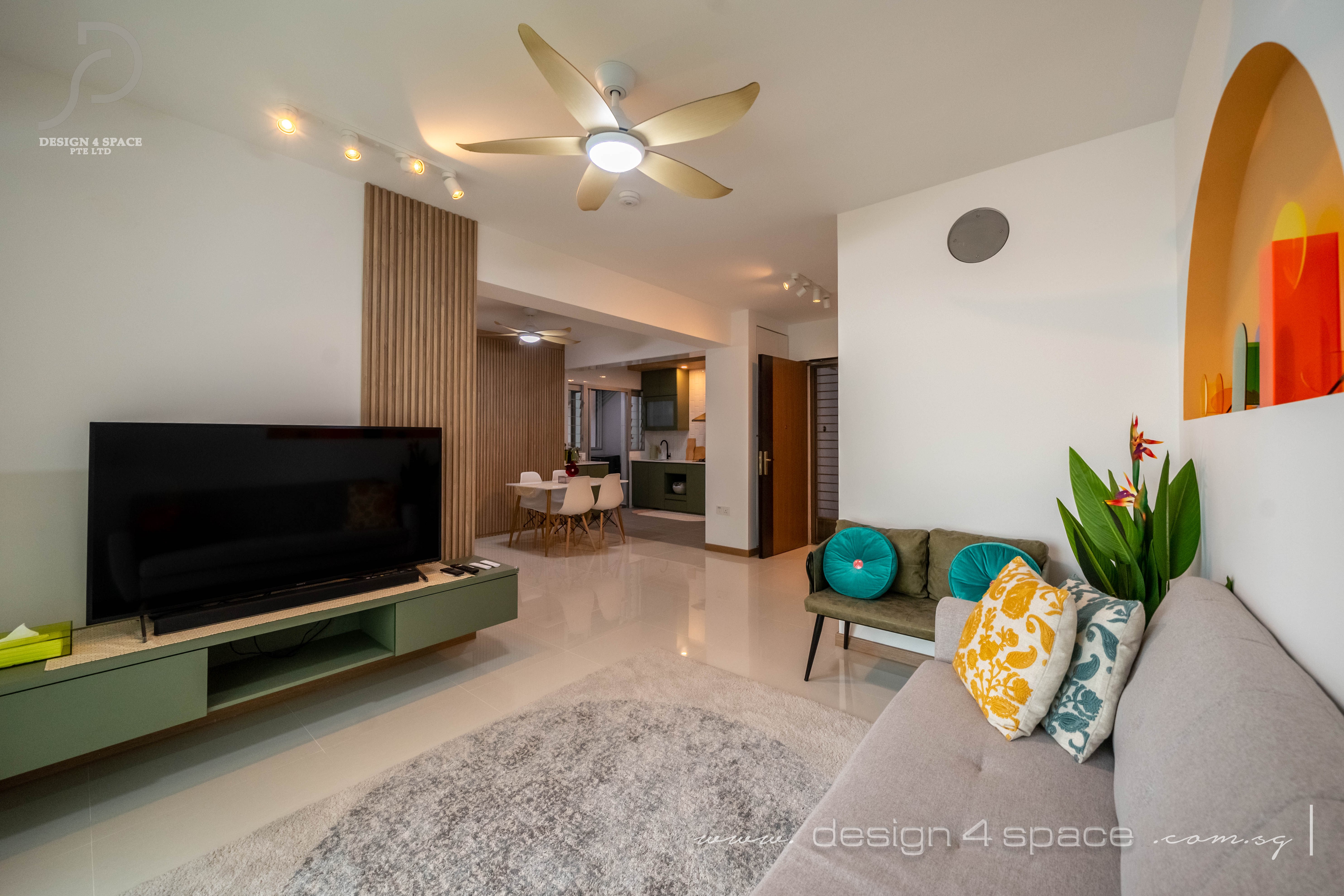 Contemporary, Modern Design - Living Room - HDB 4 Room - Design by Design 4 Space Pte Ltd