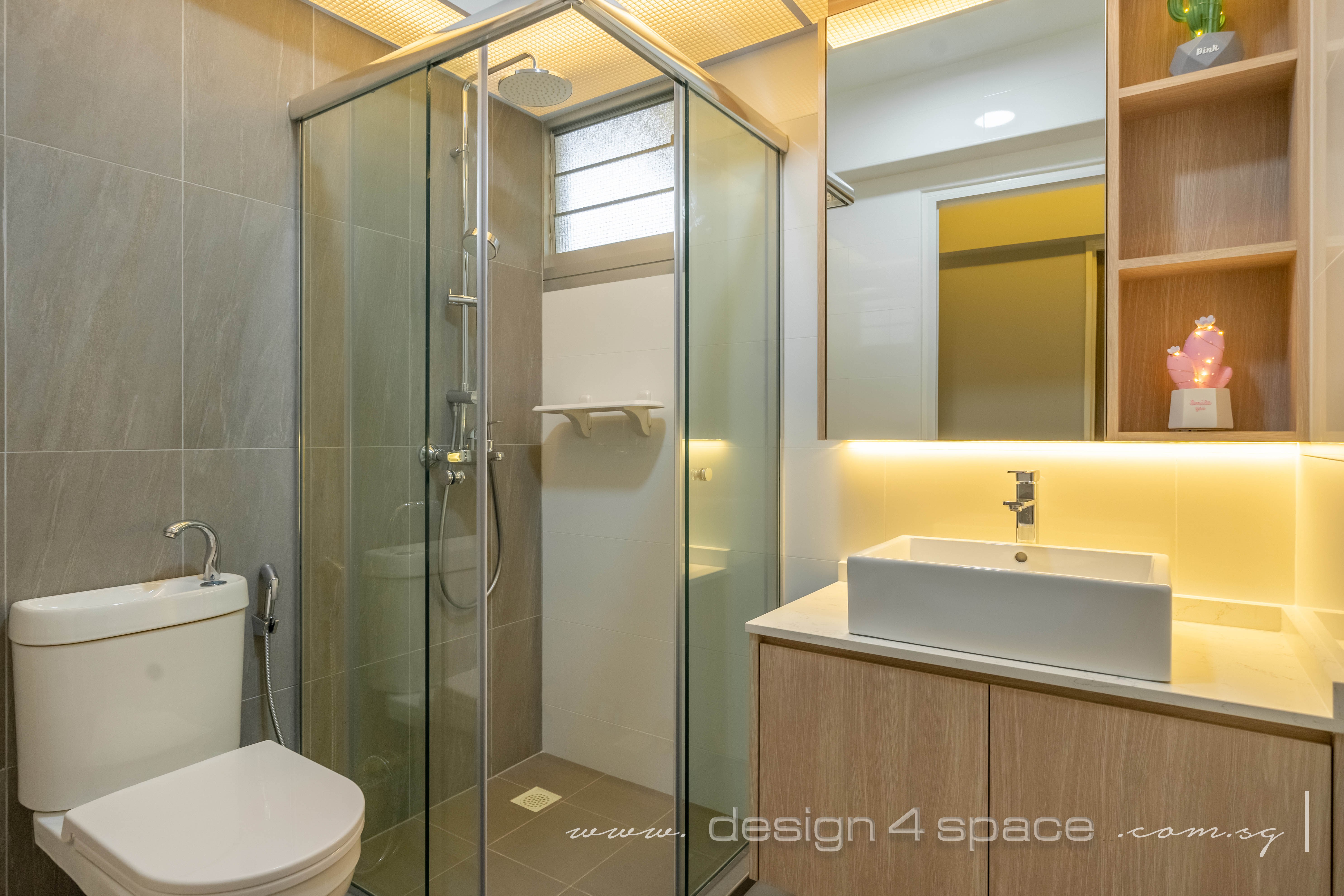 Contemporary Design - Bathroom - HDB 4 Room - Design by Design 4 Space Pte Ltd