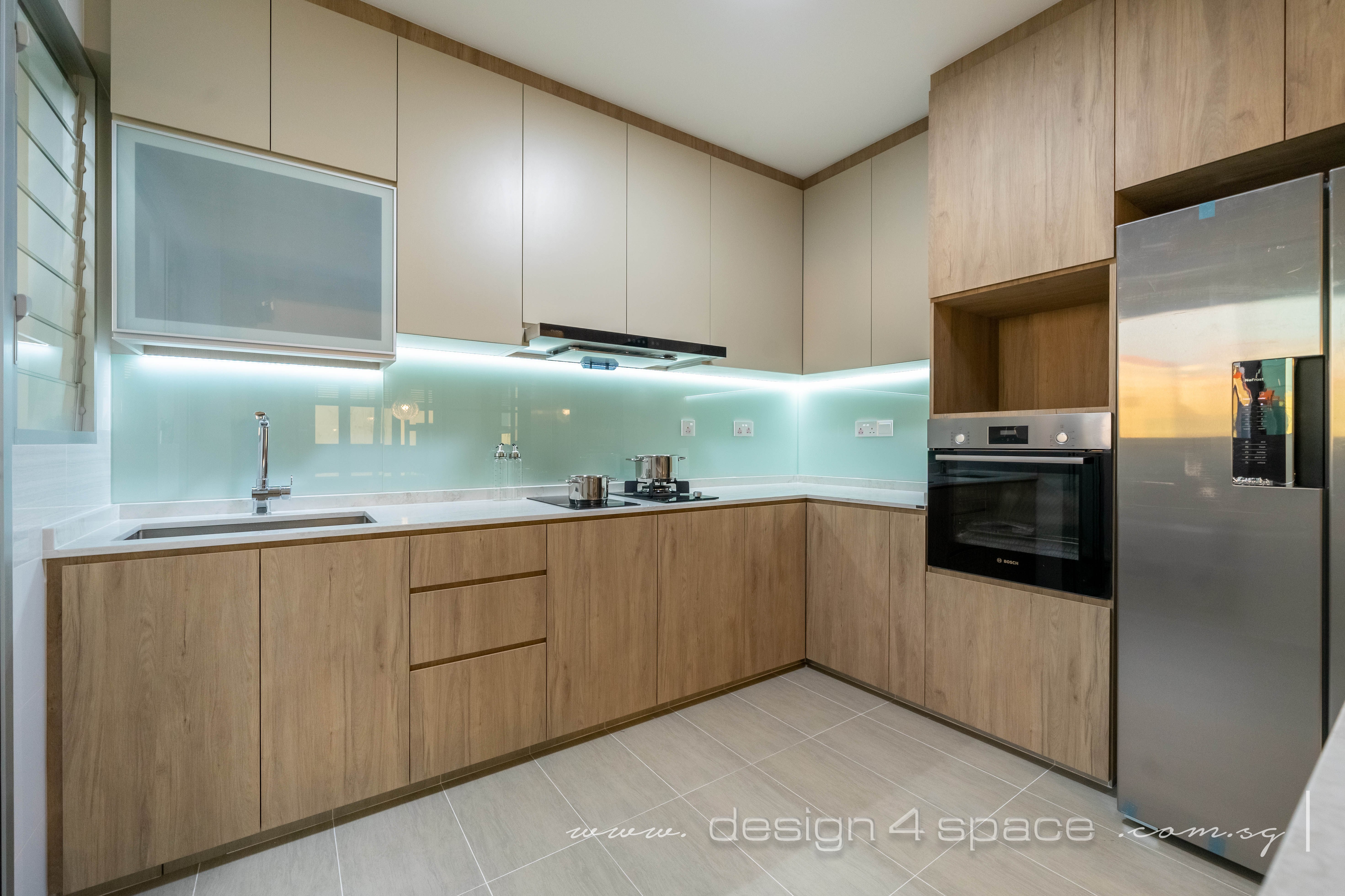 Contemporary Design - Kitchen - HDB 4 Room - Design by Design 4 Space Pte Ltd