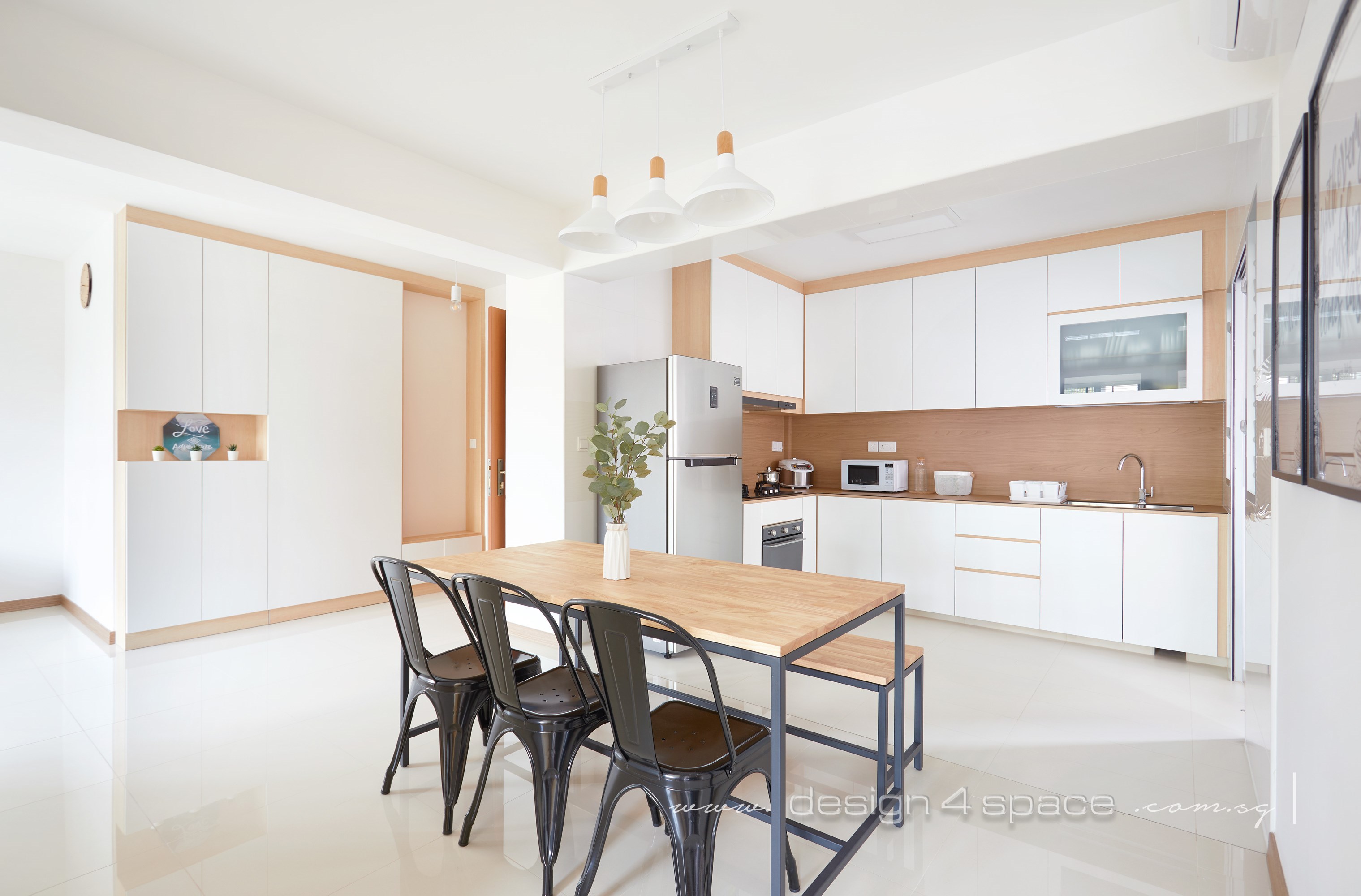 Minimalist, Scandinavian Design - Dining Room - HDB 4 Room - Design by Design 4 Space Pte Ltd