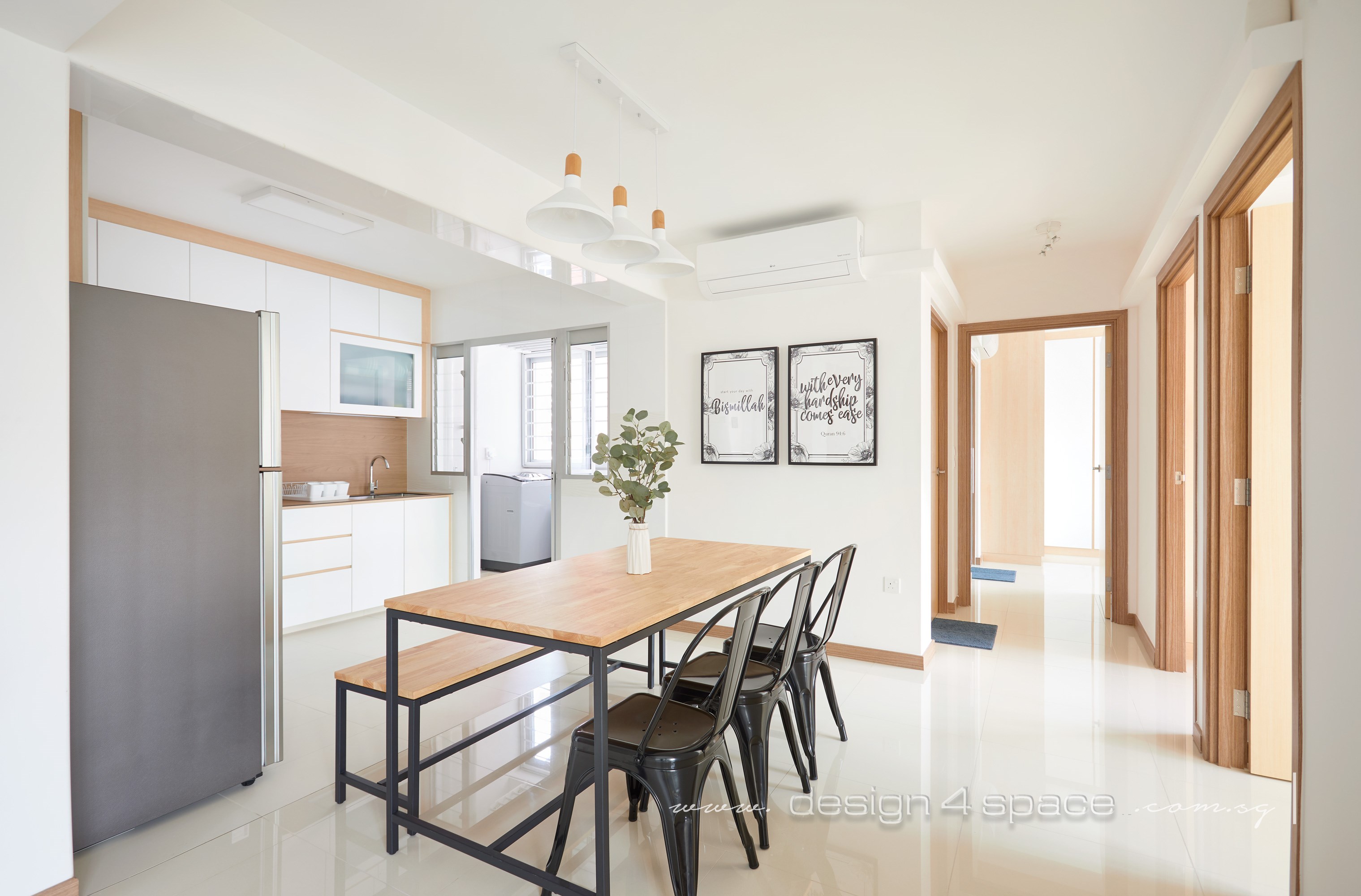 Minimalist, Scandinavian Design - Dining Room - HDB 4 Room - Design by Design 4 Space Pte Ltd