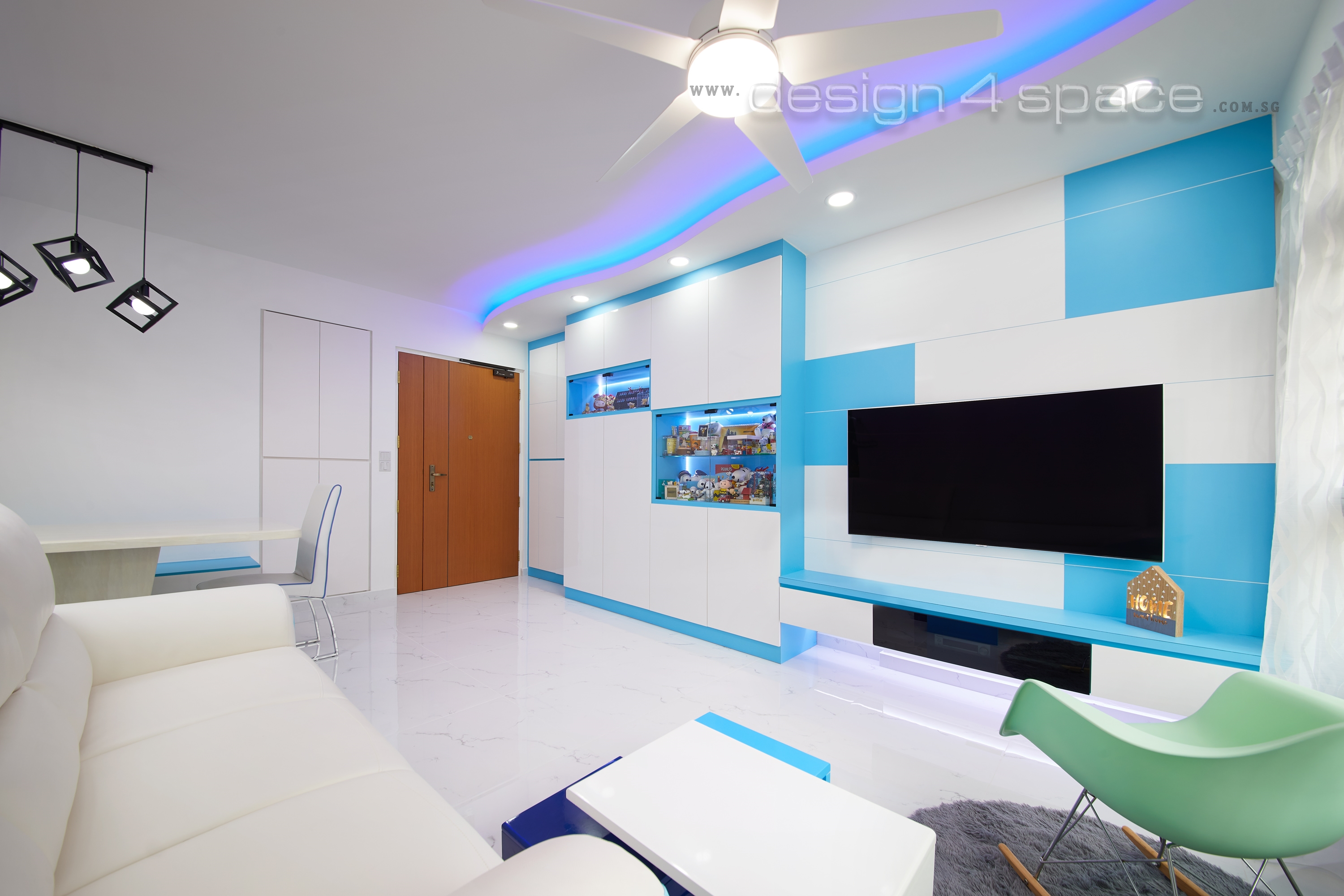 Contemporary Design - Living Room - HDB 4 Room - Design by Design 4 Space Pte Ltd