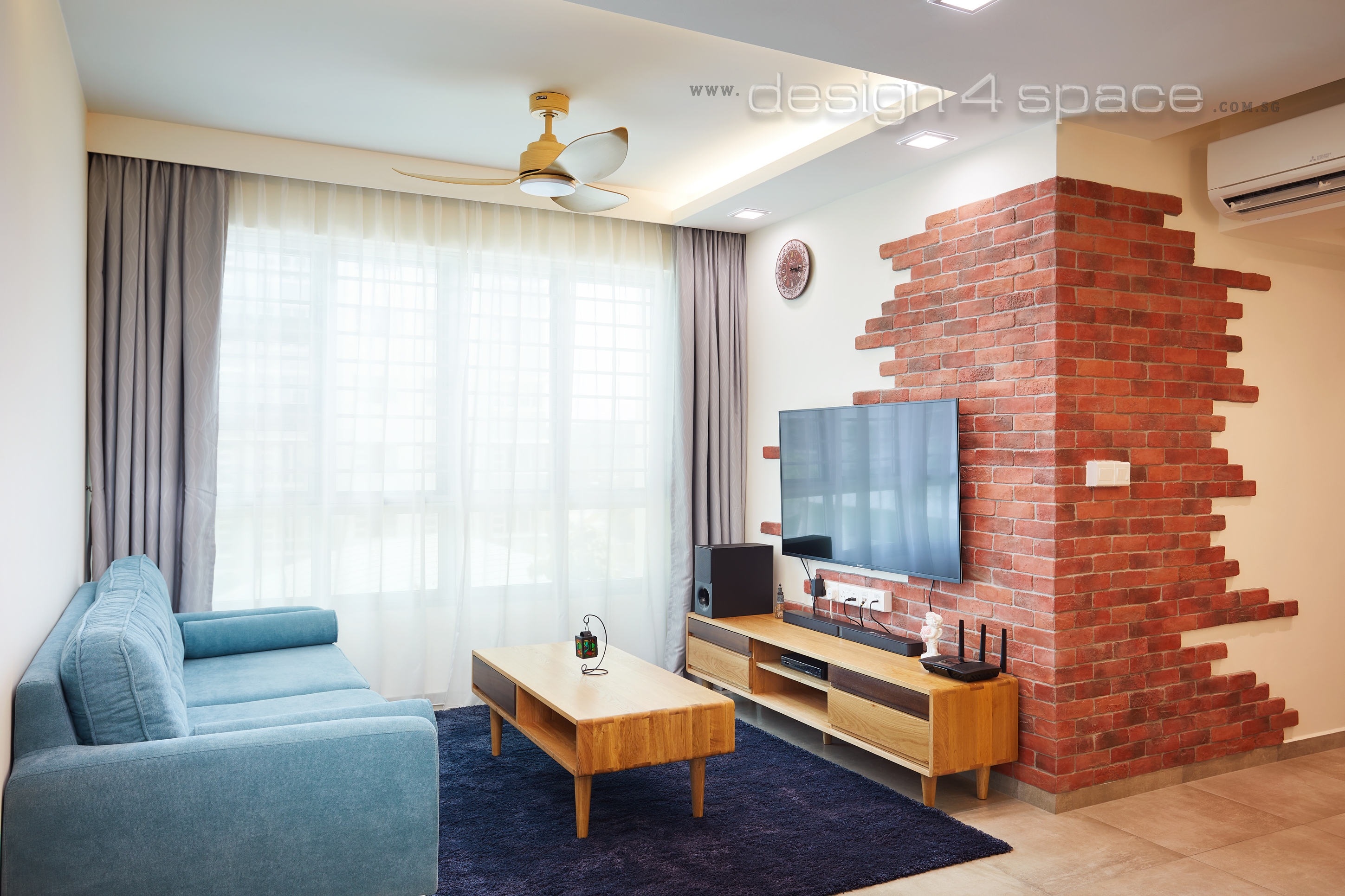 Contemporary, Industrial, Scandinavian Design - Living Room - HDB 4 Room - Design by Design 4 Space Pte Ltd