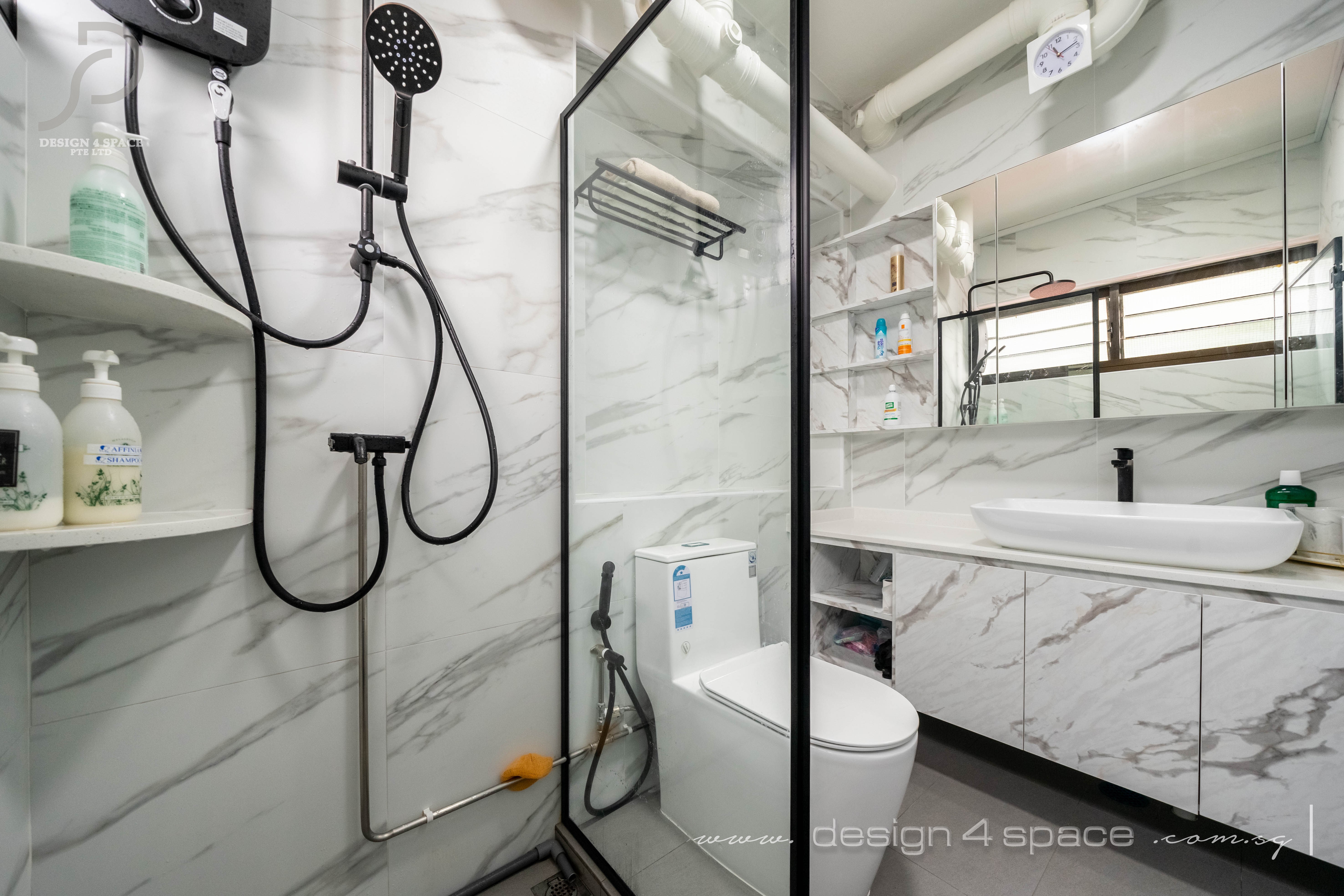 Modern Design - Bathroom - HDB 4 Room - Design by Design 4 Space Pte Ltd