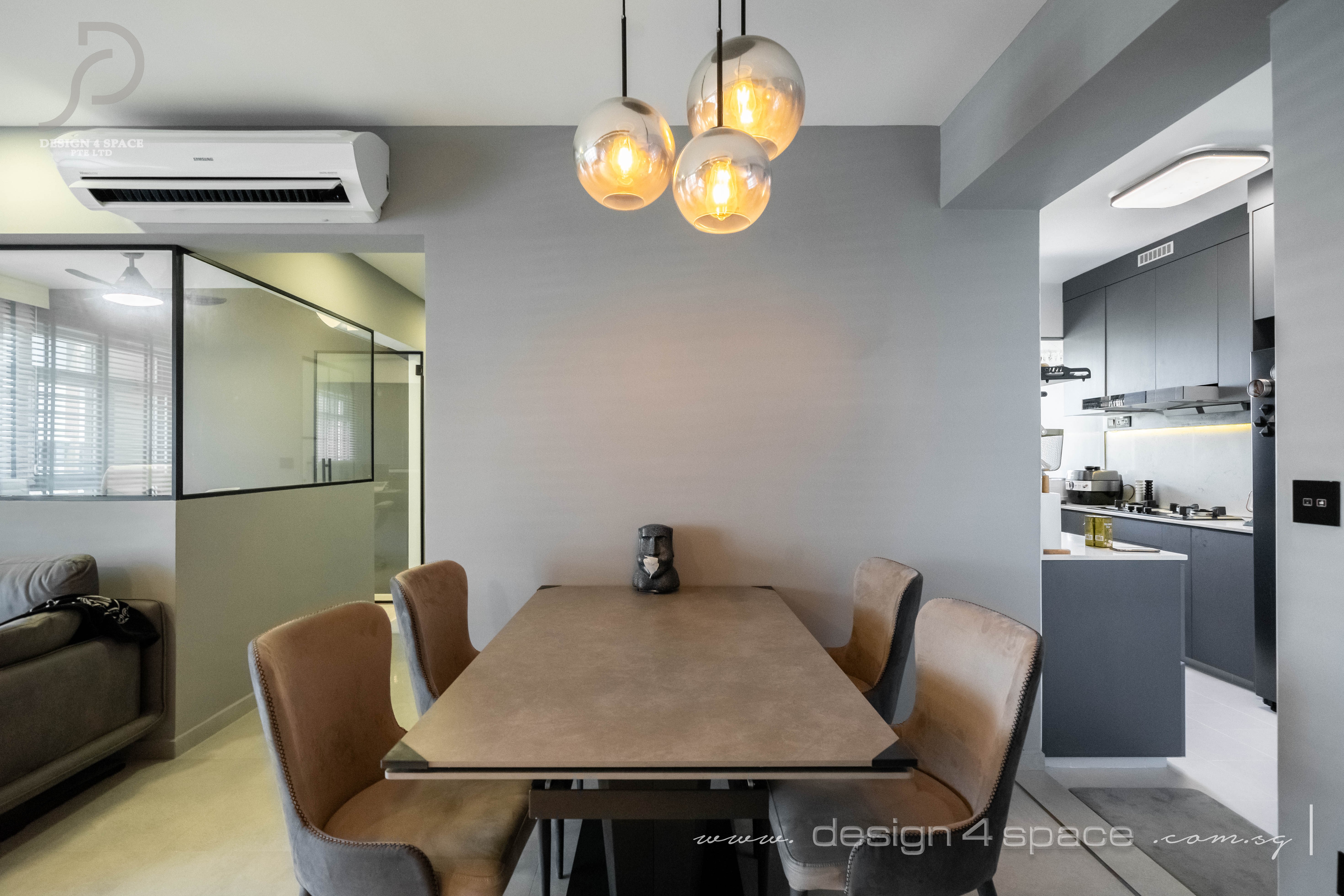 Scandinavian Design - Dining Room - HDB 4 Room - Design by Design 4 Space Pte Ltd